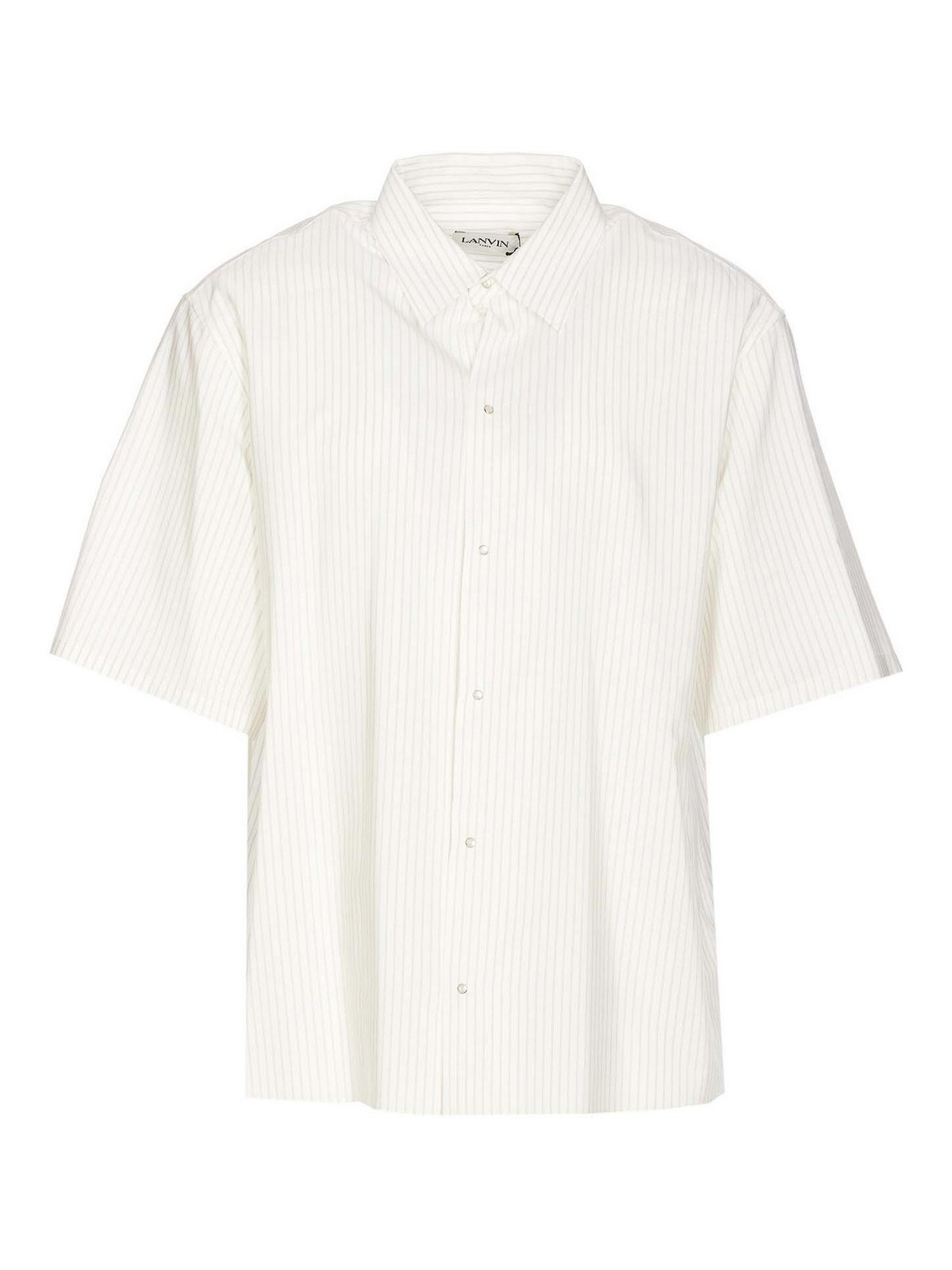 Shop Lanvin Redwood Shirt Double Breasted In White