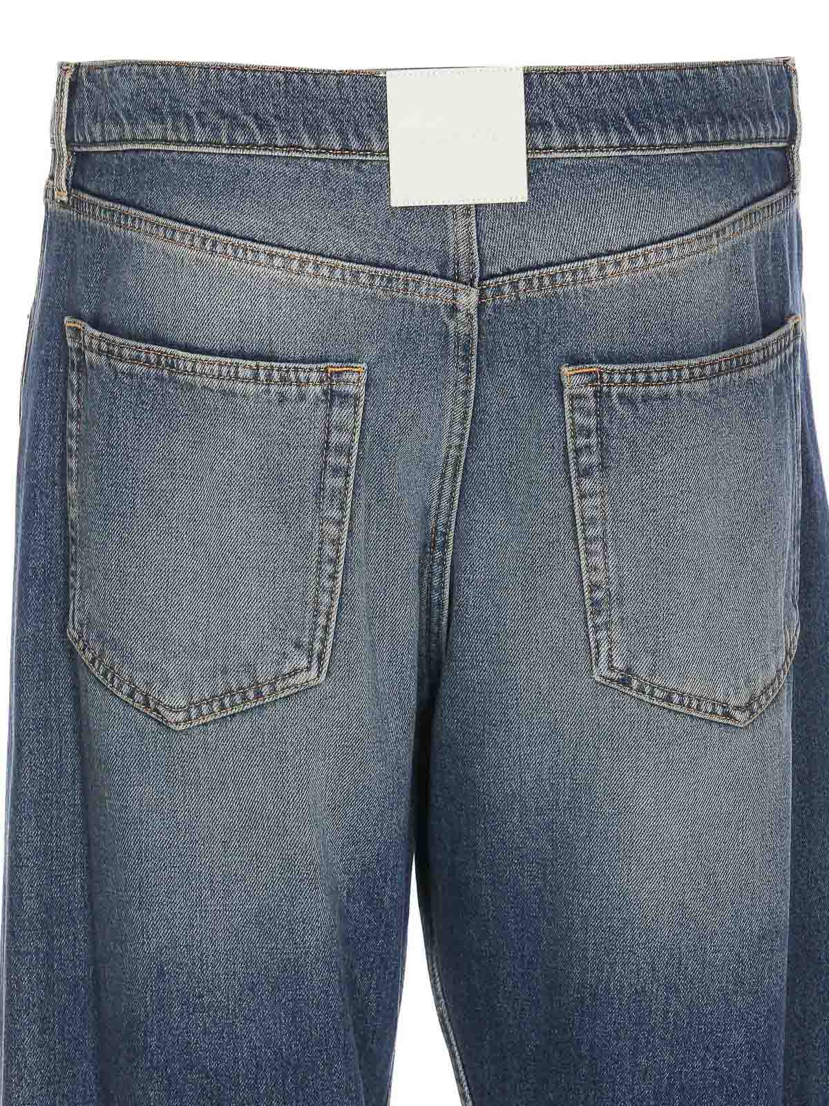 Shop Lanvin Denim Jeans With Frontal Buttons Pockets In Blue