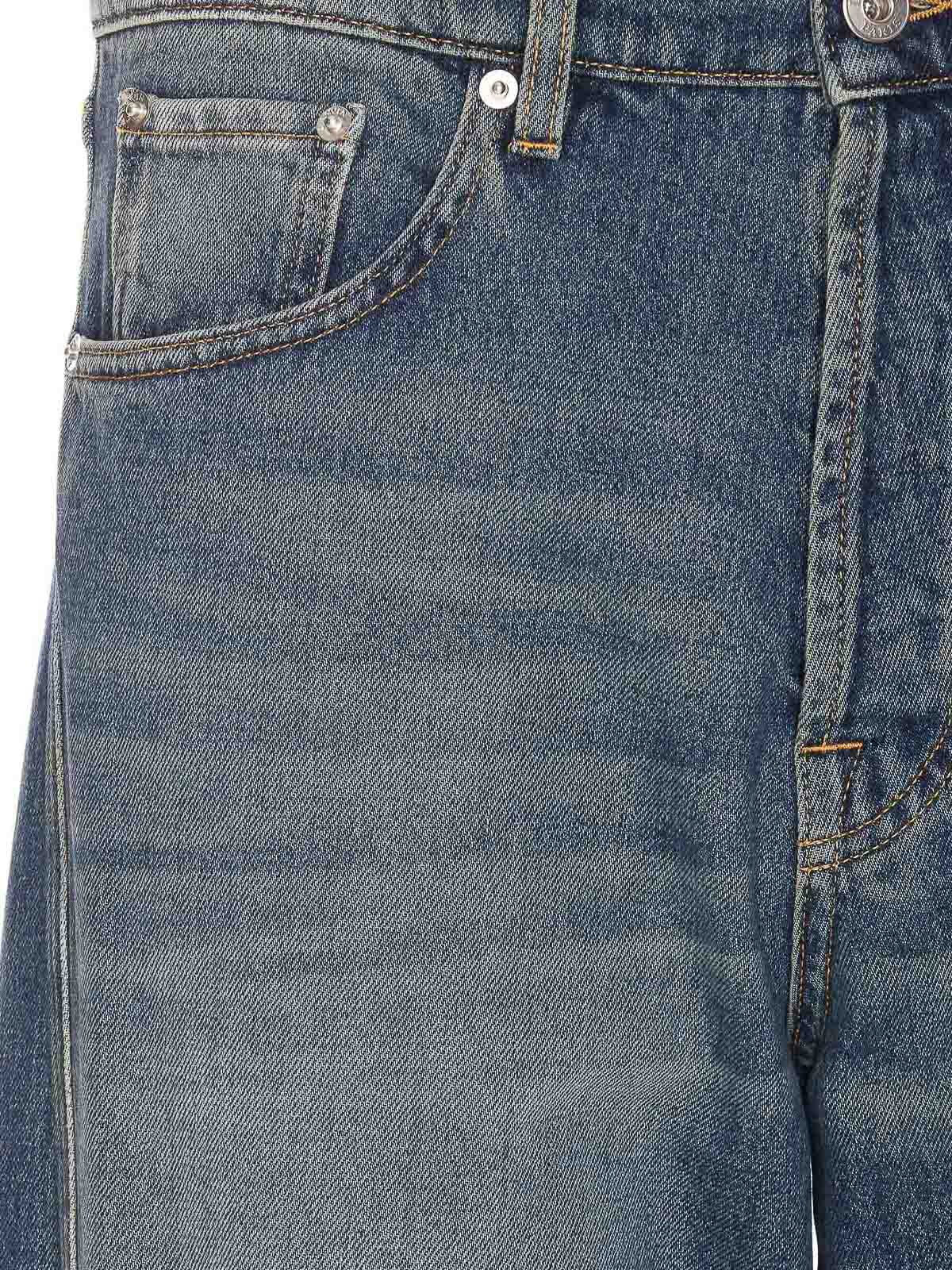 Shop Lanvin Denim Jeans With Frontal Buttons Pockets In Blue