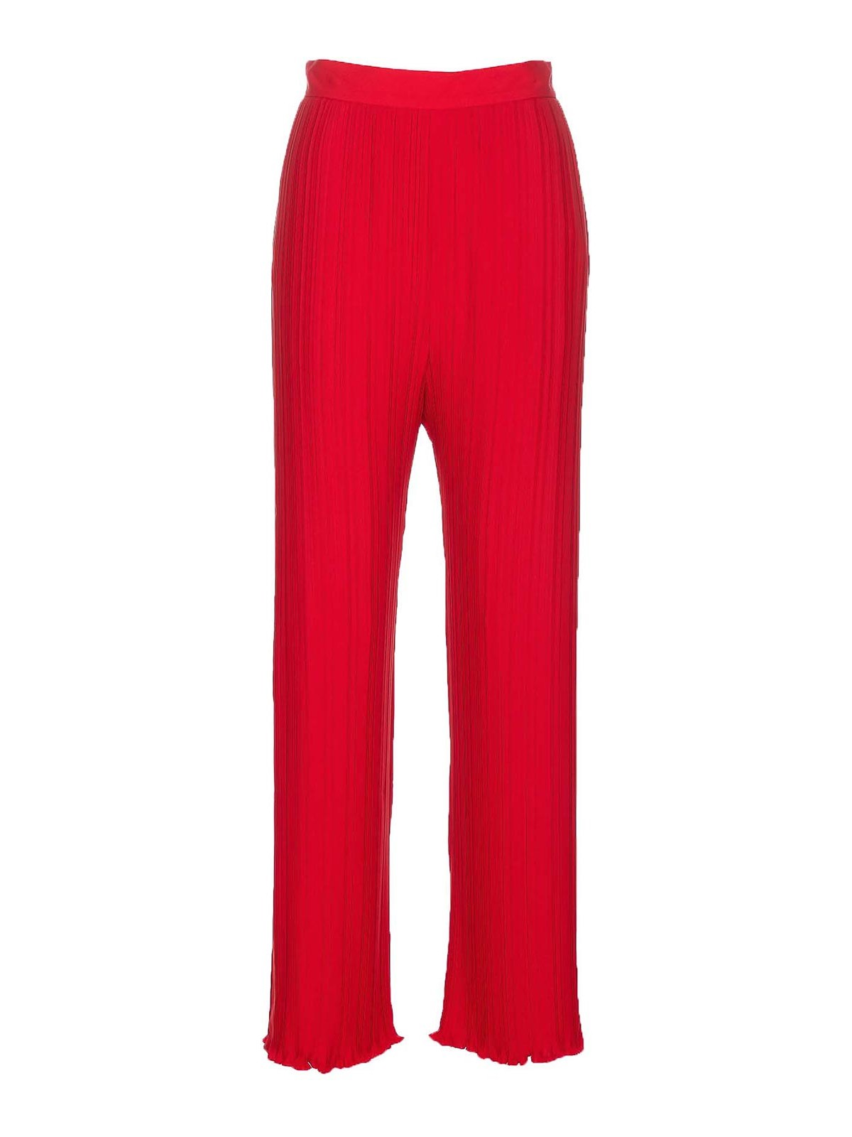 Lanvin Red Pleated Trousers Lateral Zip