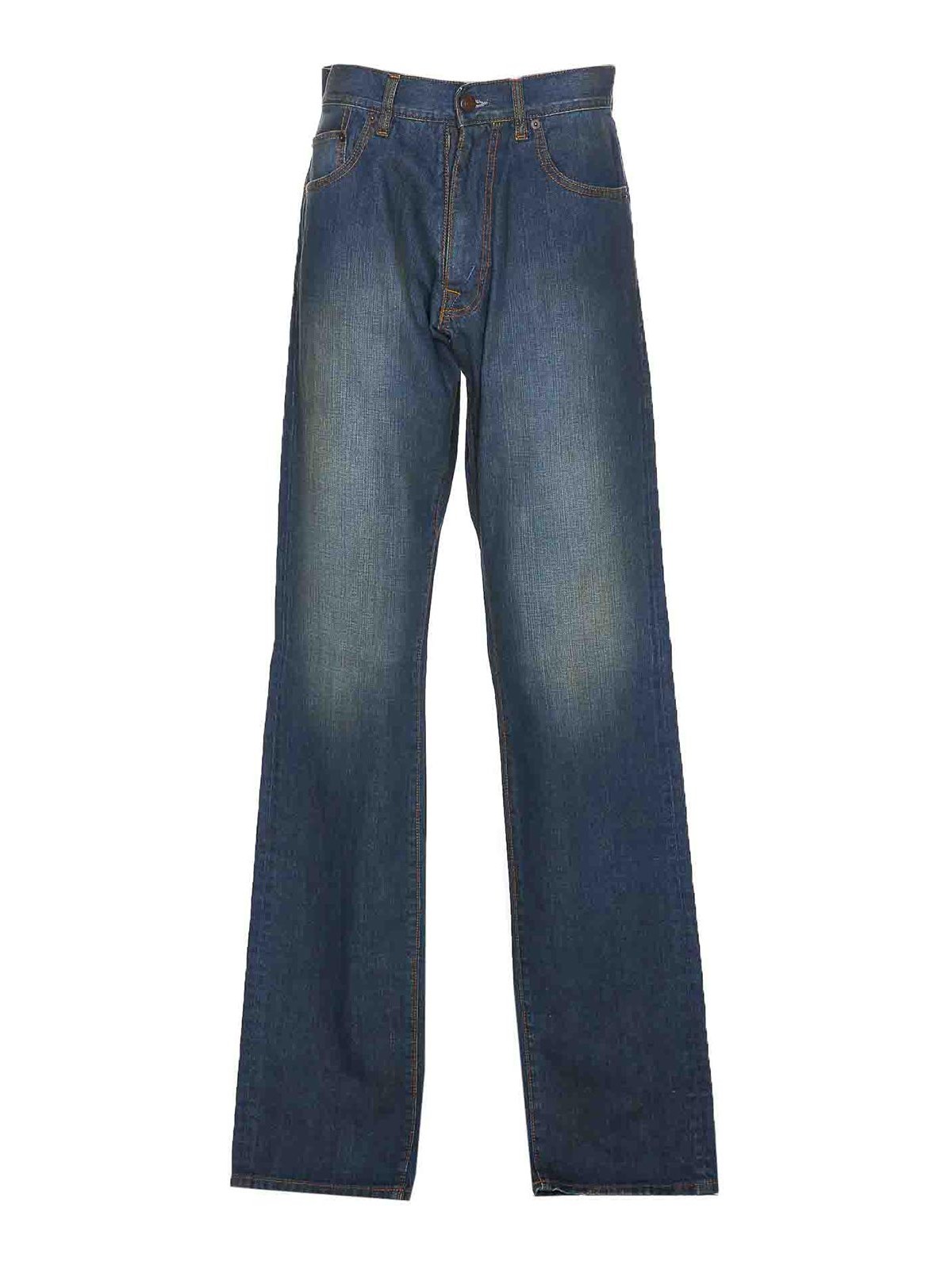 Maison Margiela Denim Jeans With Frontal Button In Blue