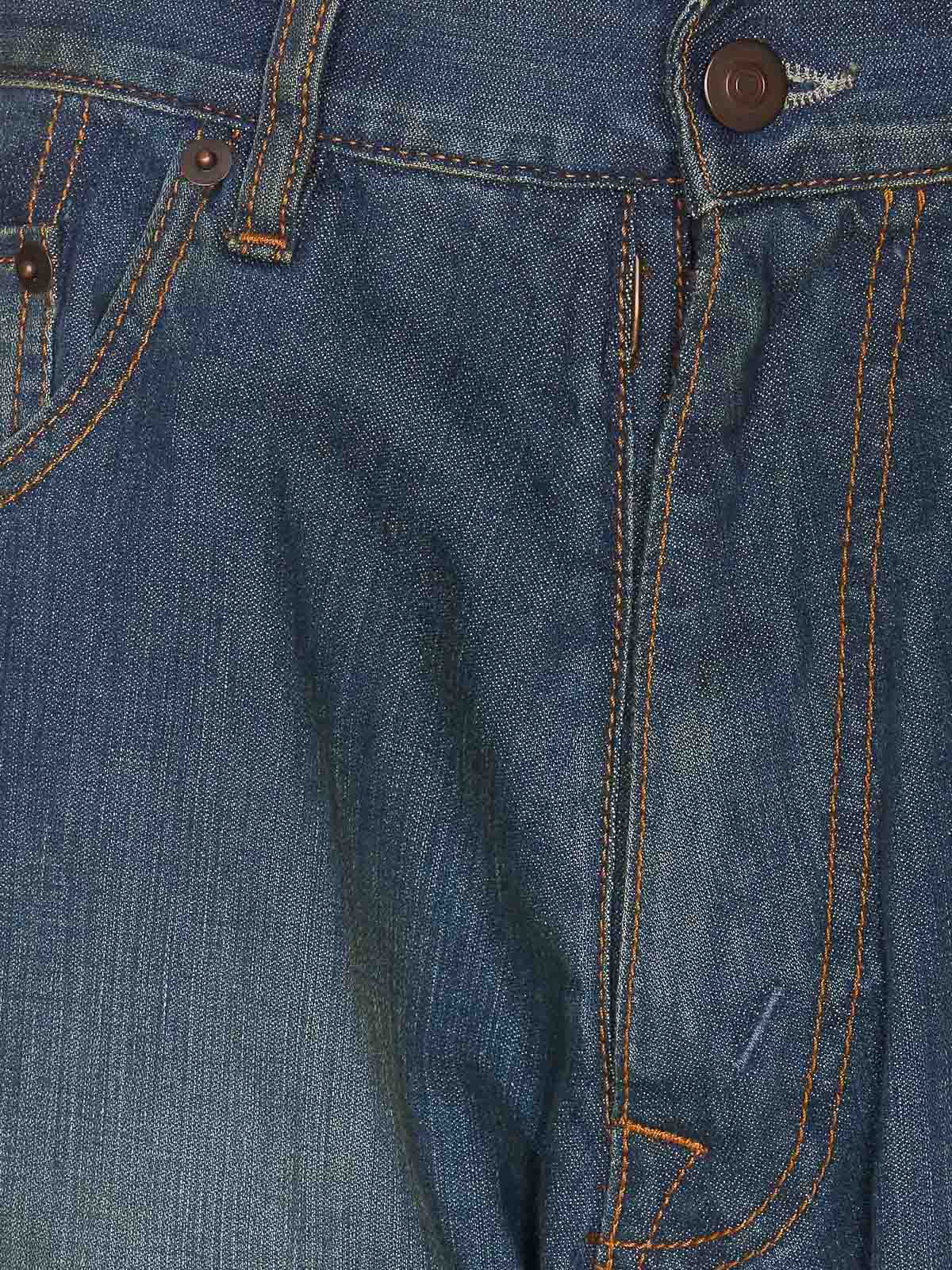 Shop Maison Margiela Denim Jeans With Frontal Button In Blue