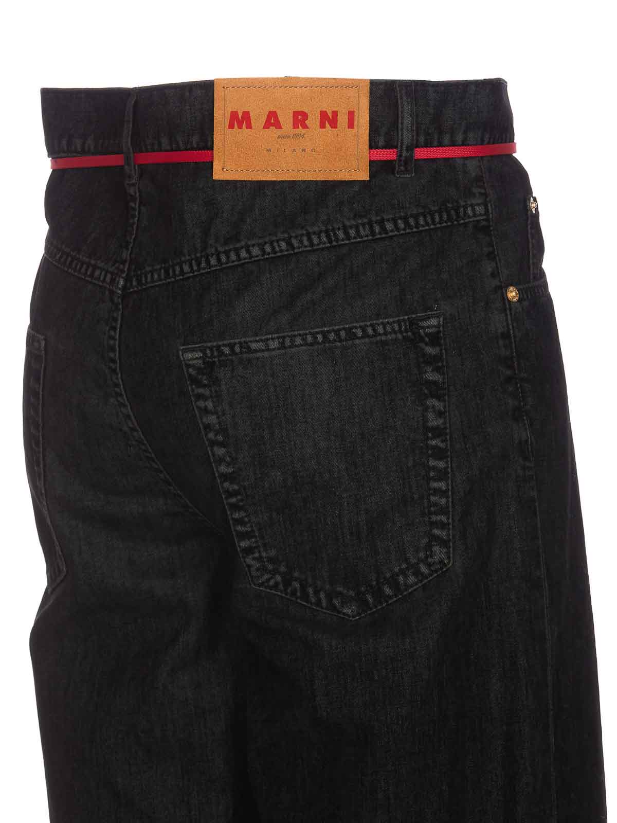 Shop Marni Straight Leg Jeans In Black