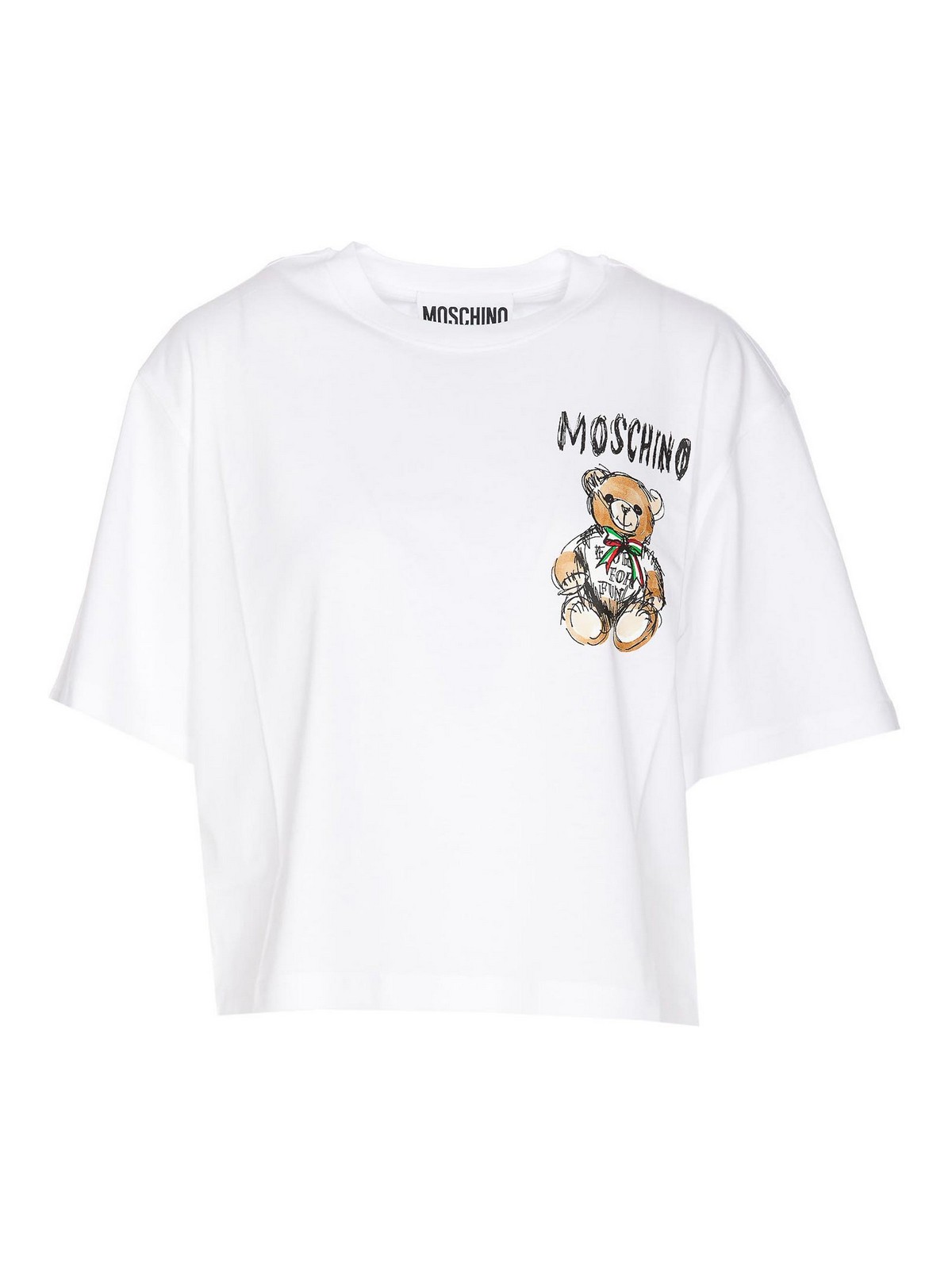 Moschino Drawn teddy bear t-shirt - White - Women | 070705411001
