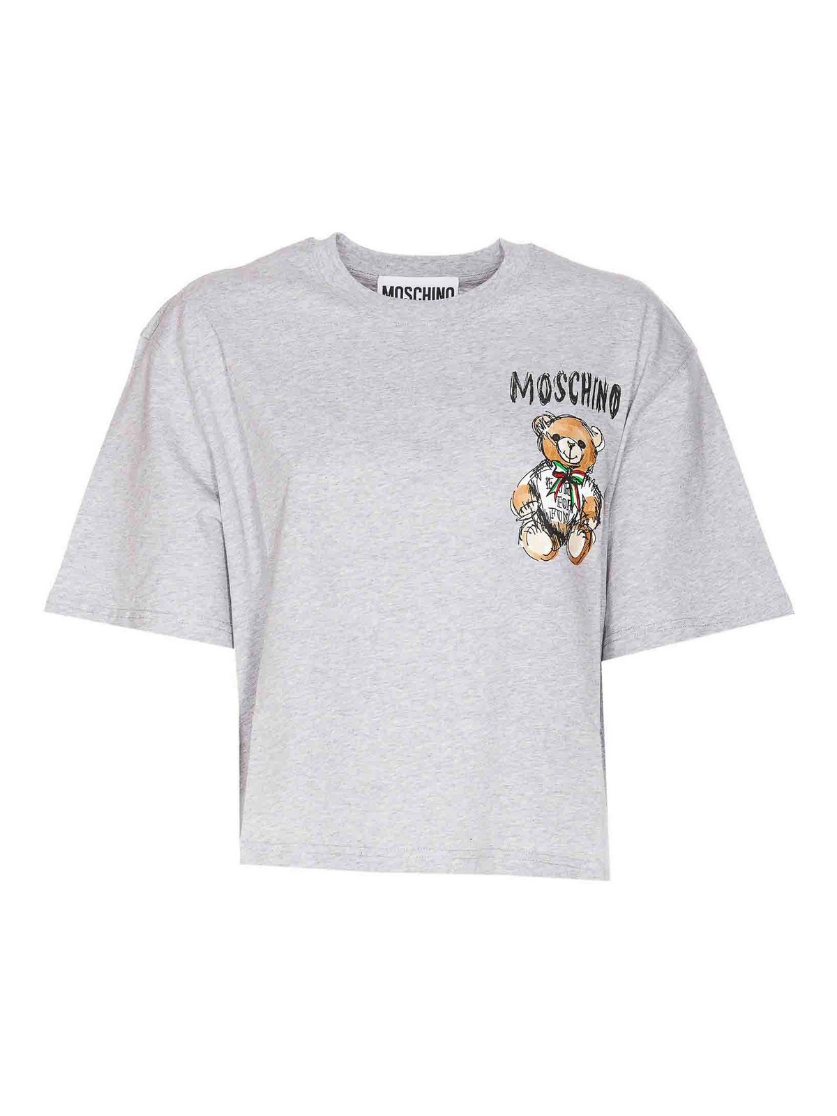 Moschino Drawn Teddy Bear T-shirt In Grey