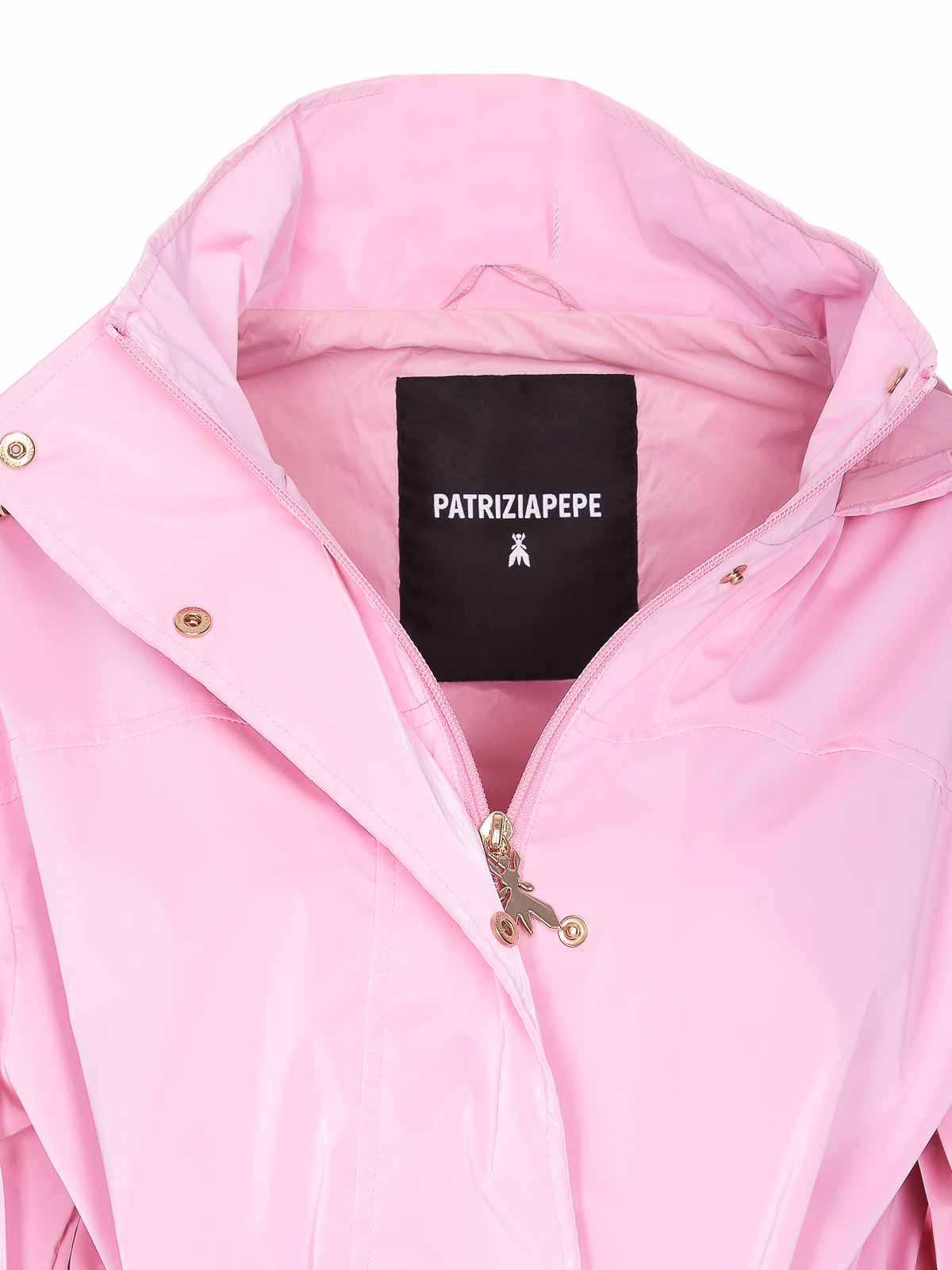 Shop Patrizia Pepe Logo Windbreaker In Nude & Neutrals