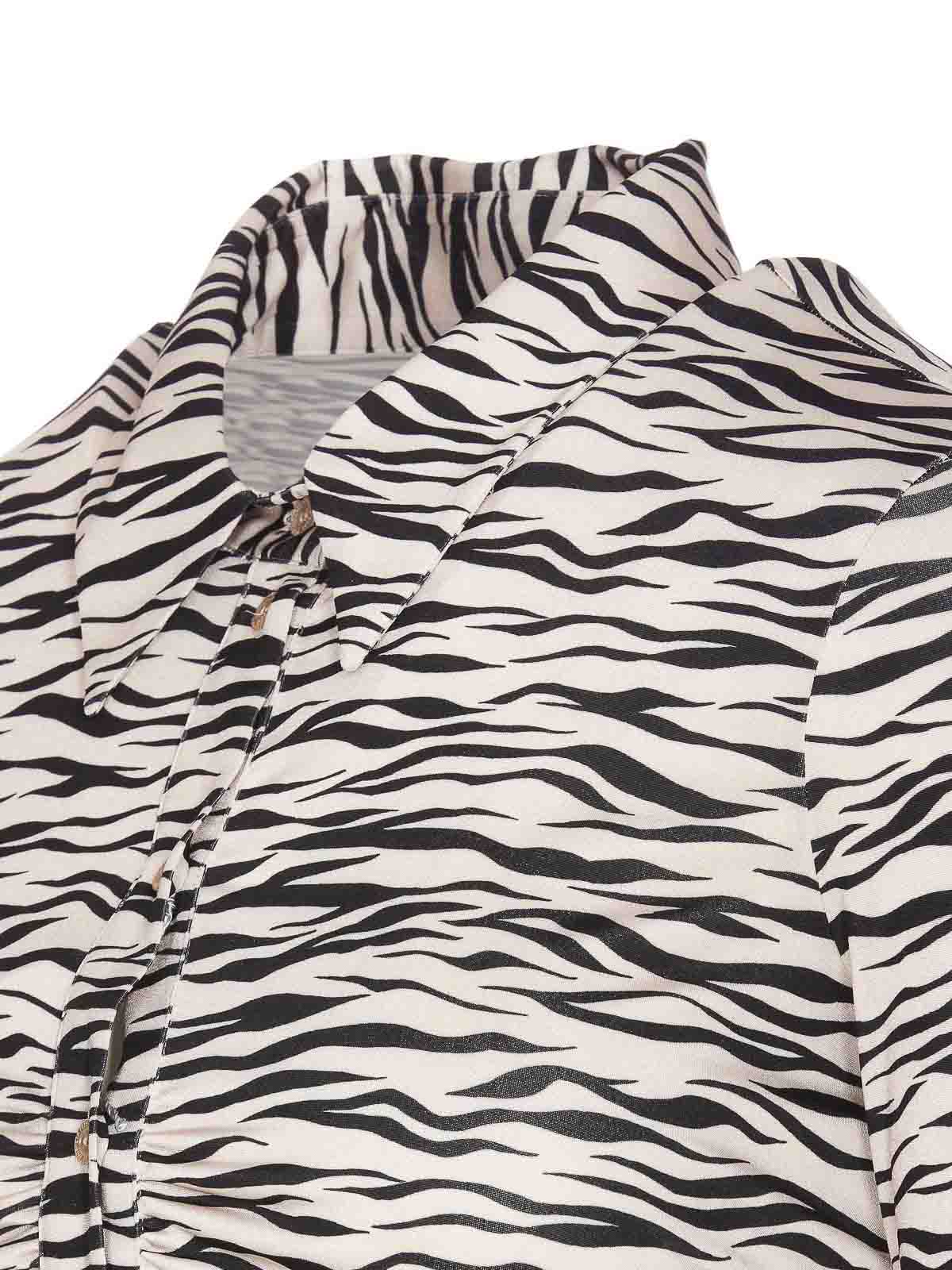 Shop Patrizia Pepe Zebra Print Shirt In Black