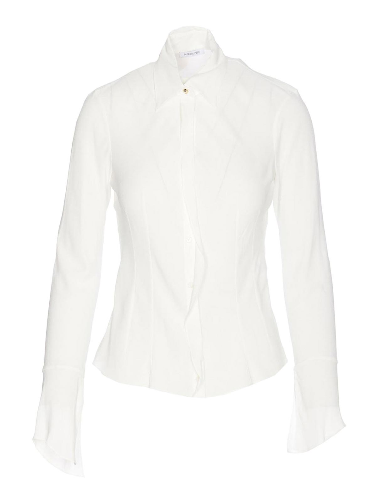 Shop Patrizia Pepe Essential Soft Shirt In White
