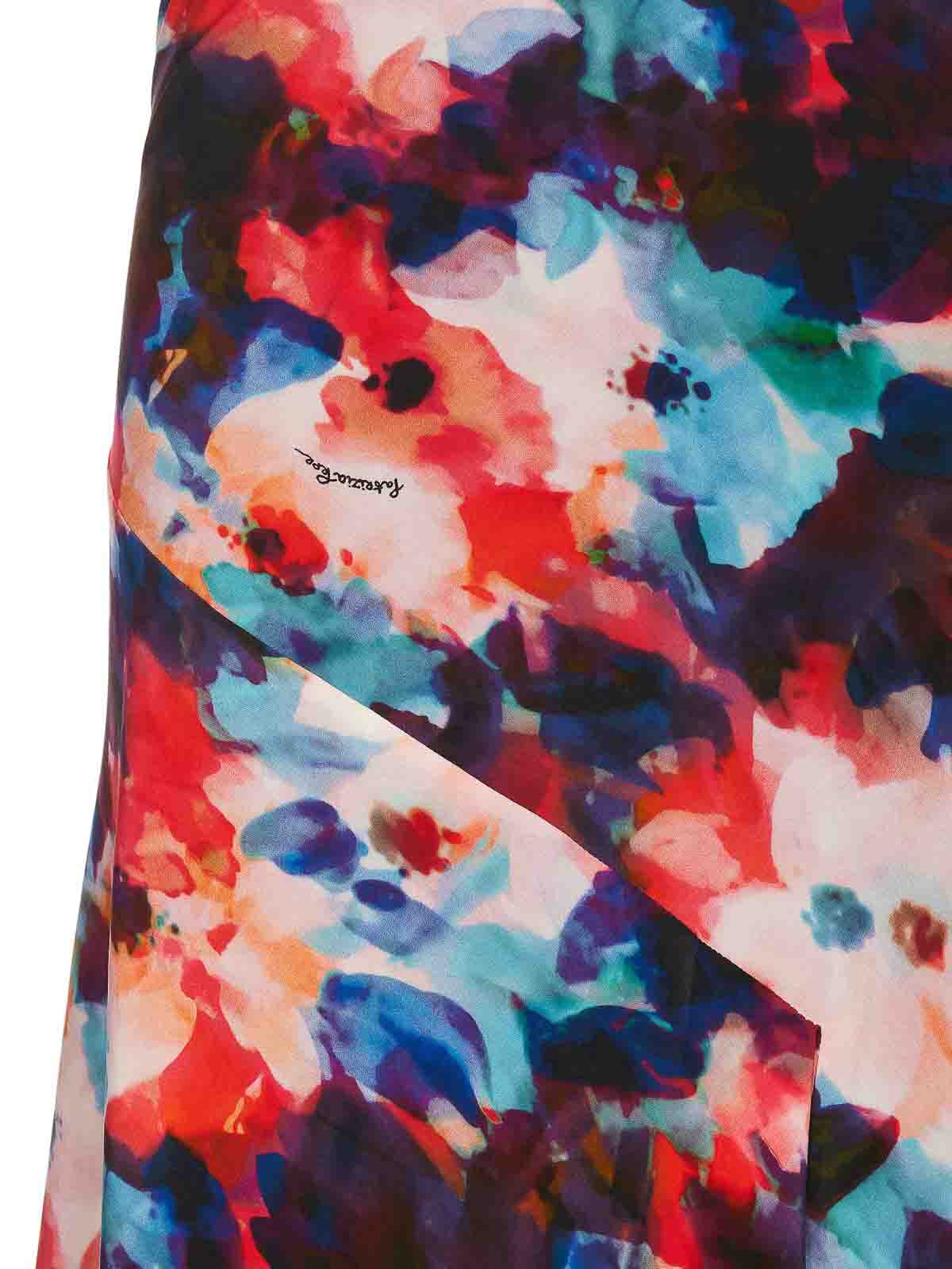 Shop Patrizia Pepe Floral Midi Skirt In Multicolour
