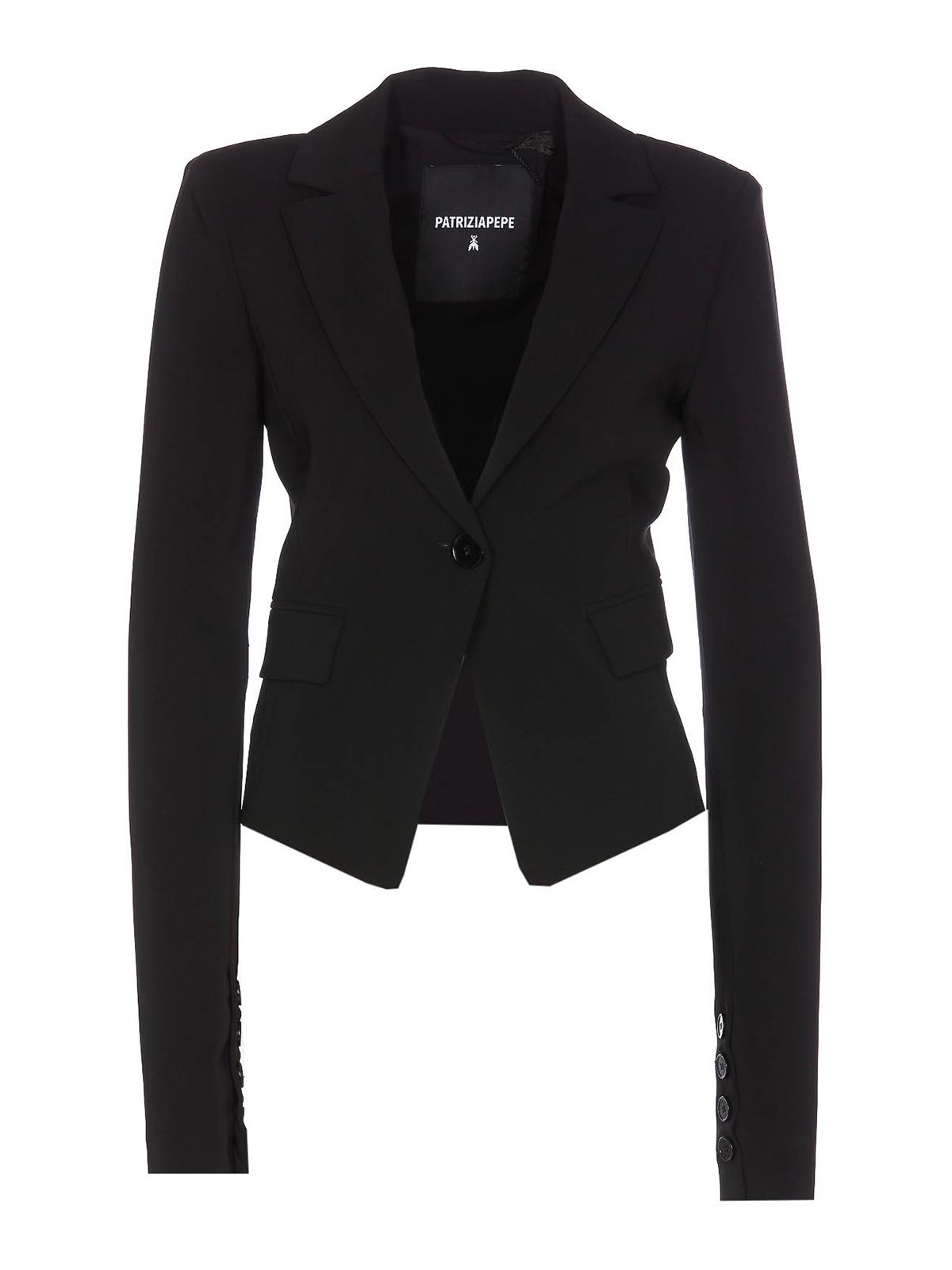 Patrizia Pepe One Button Essential Jacket In Black