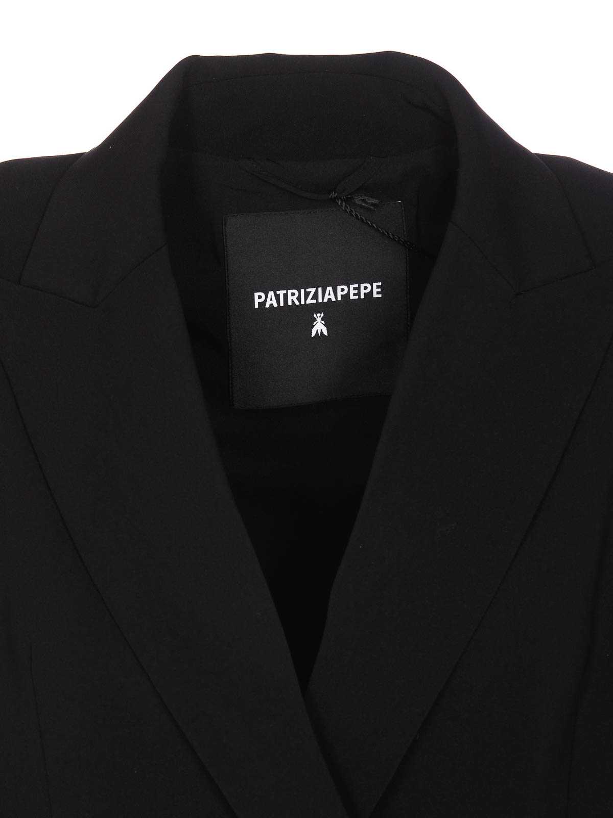 Shop Patrizia Pepe Double Breast Essential Jacket In Black