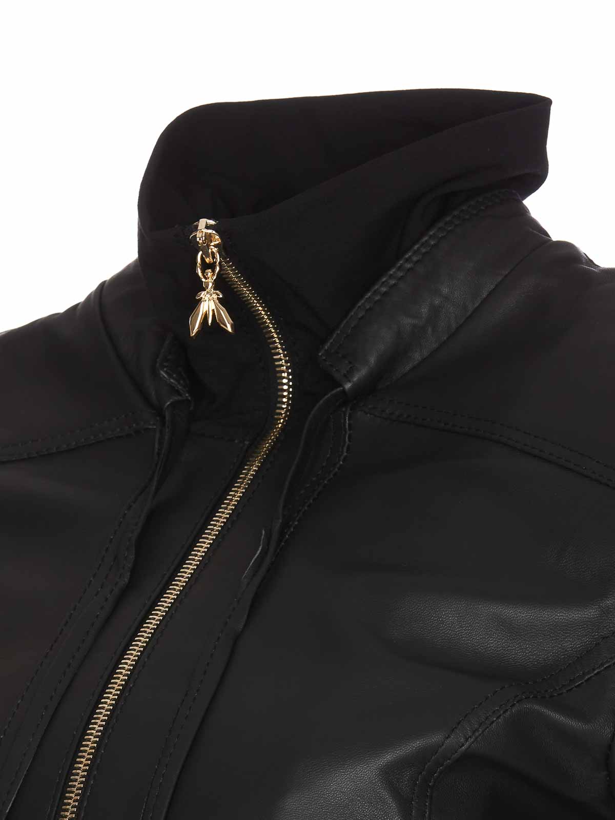 Shop Patrizia Pepe Black Jacket With Zip And Logo