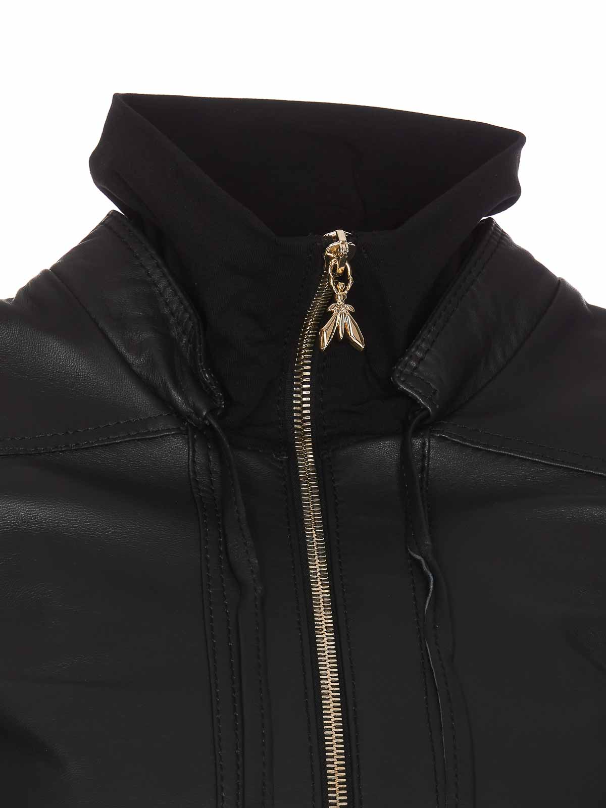 Shop Patrizia Pepe Black Jacket With Zip And Logo