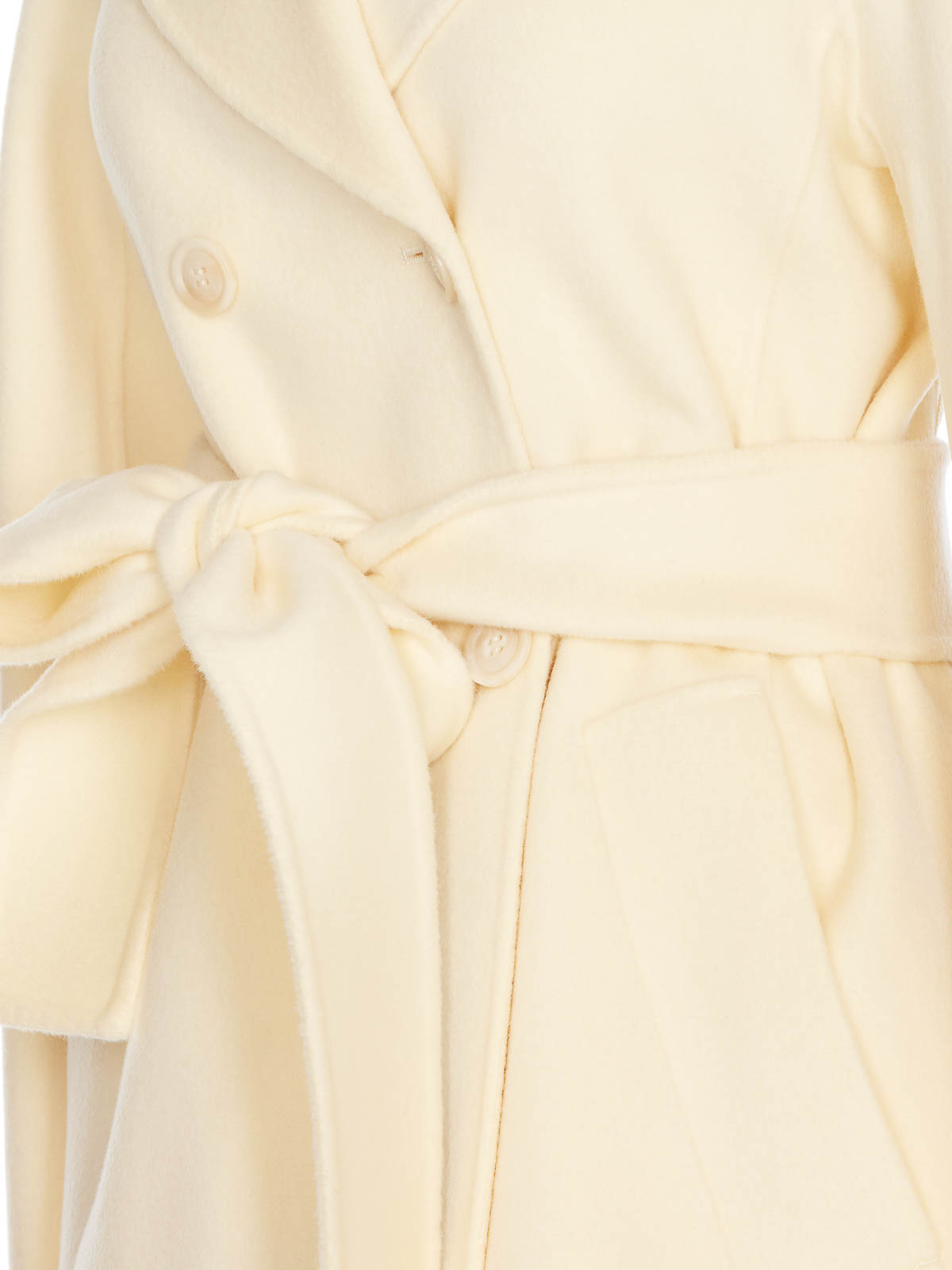 Shop Sportmax Vanille Umano Coat Al Double Breasted In White