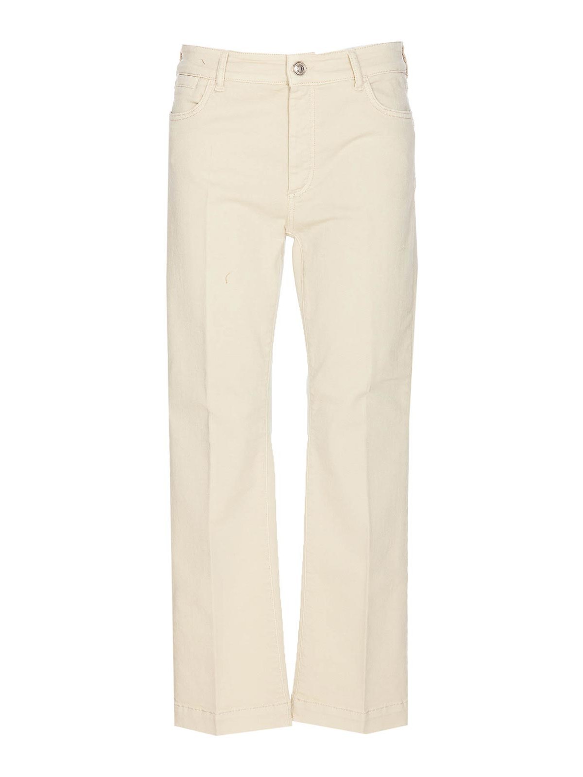 Shop Sportmax Beige Nilly Jeans With Frontal Button