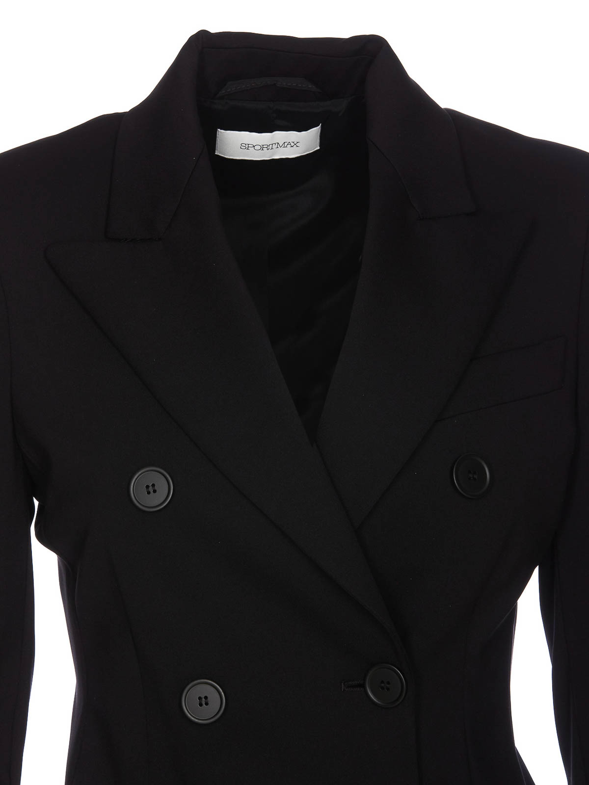 Shop Sportmax Black Frizzo Jacket Double Breasted