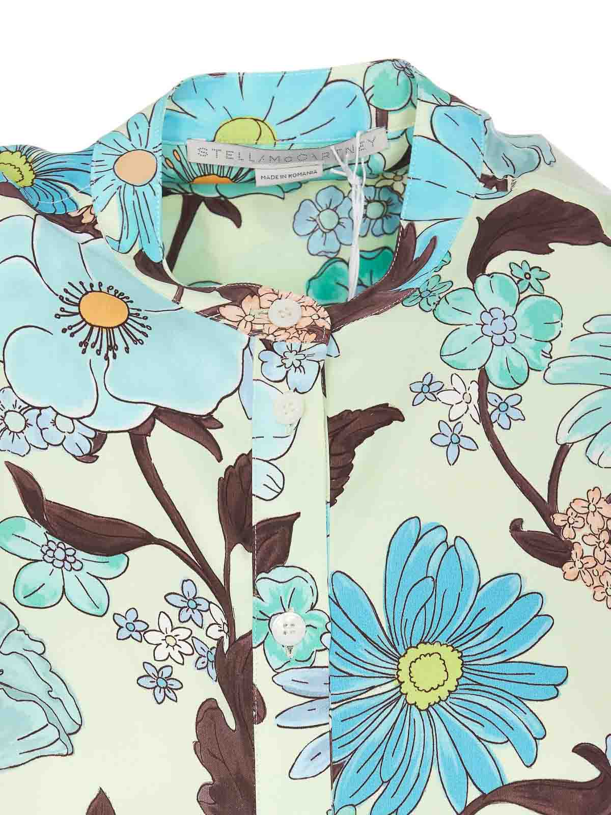 Shop Stella Mccartney Lady Garden Print Shirt In Blue