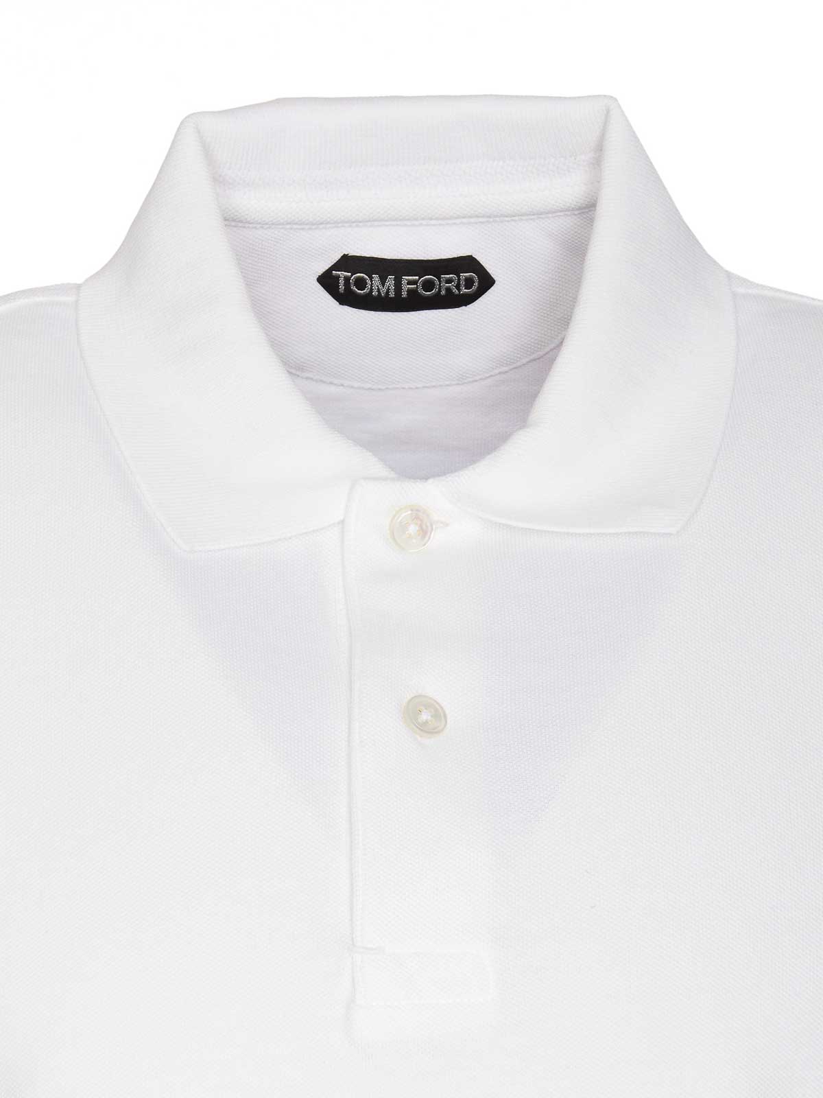 Shop Tom Ford White Polo Regular Collar Frontal