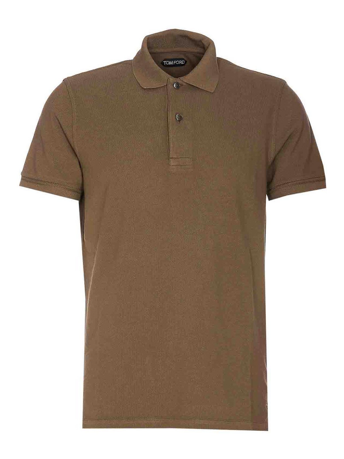 TOM FORD OLIVE POLO REGULAR COLLAR EMBROIDERED