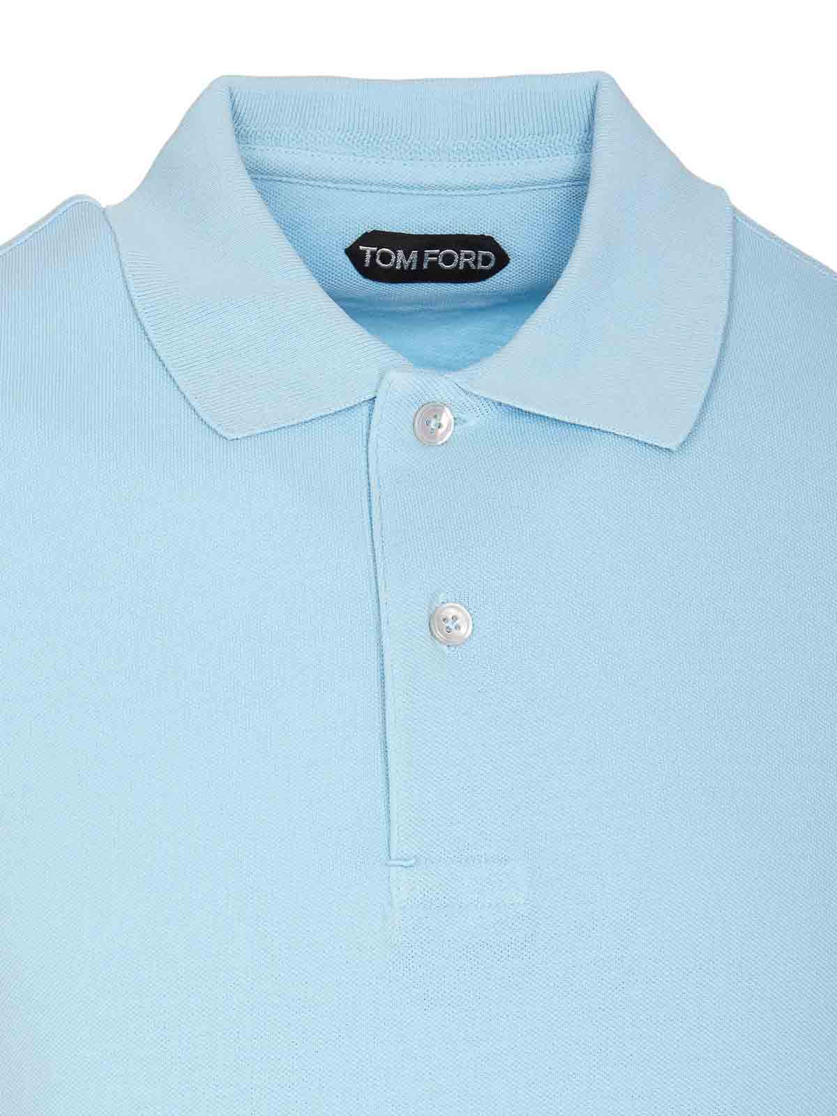 Shop Tom Ford Light Blue Polo Regular Collar