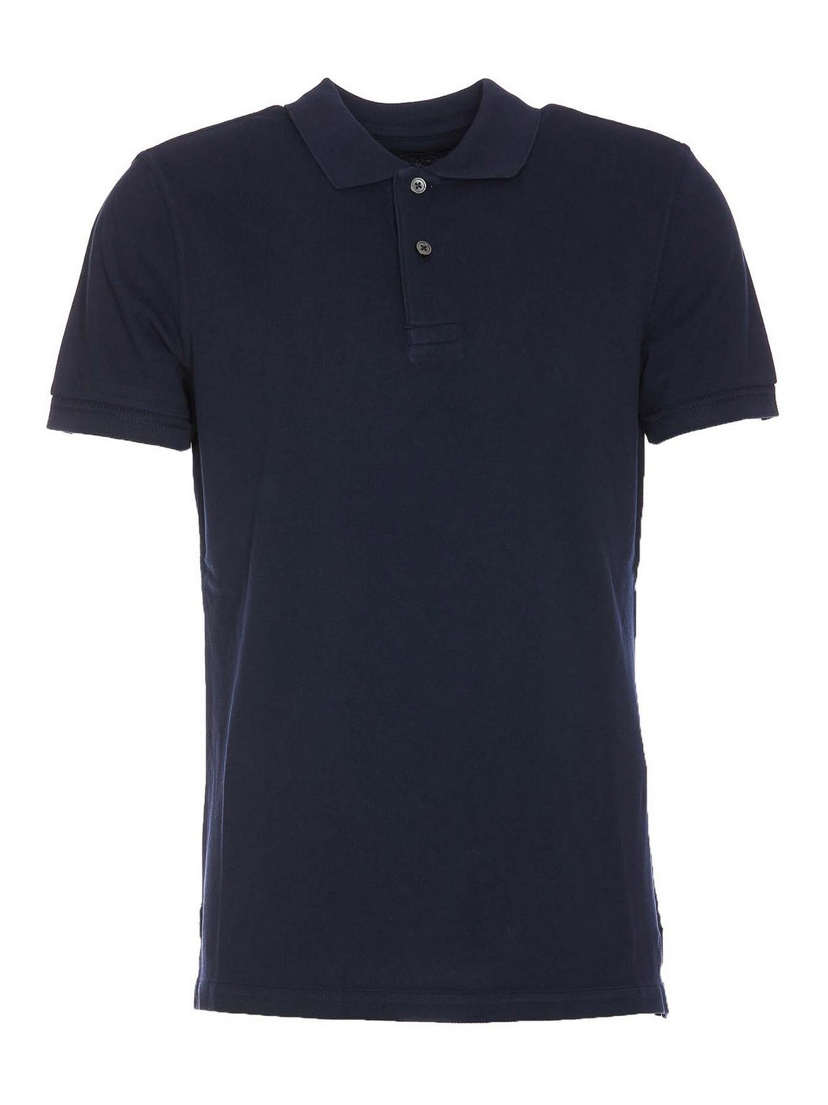 Shop Tom Ford Blue Ink Polo Regular Collar Frontal