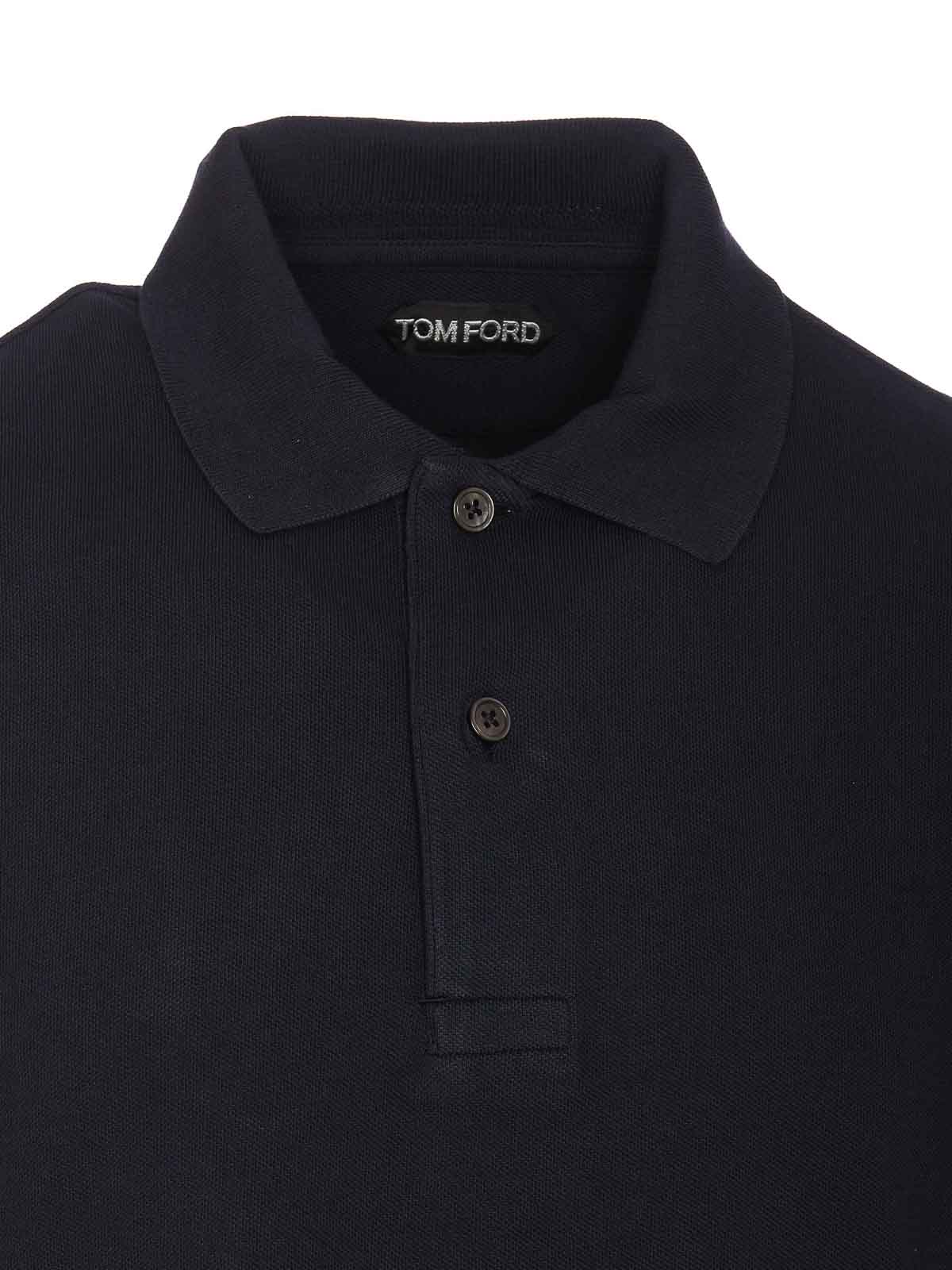 Shop Tom Ford Midnight Blue Polo Regular Collar