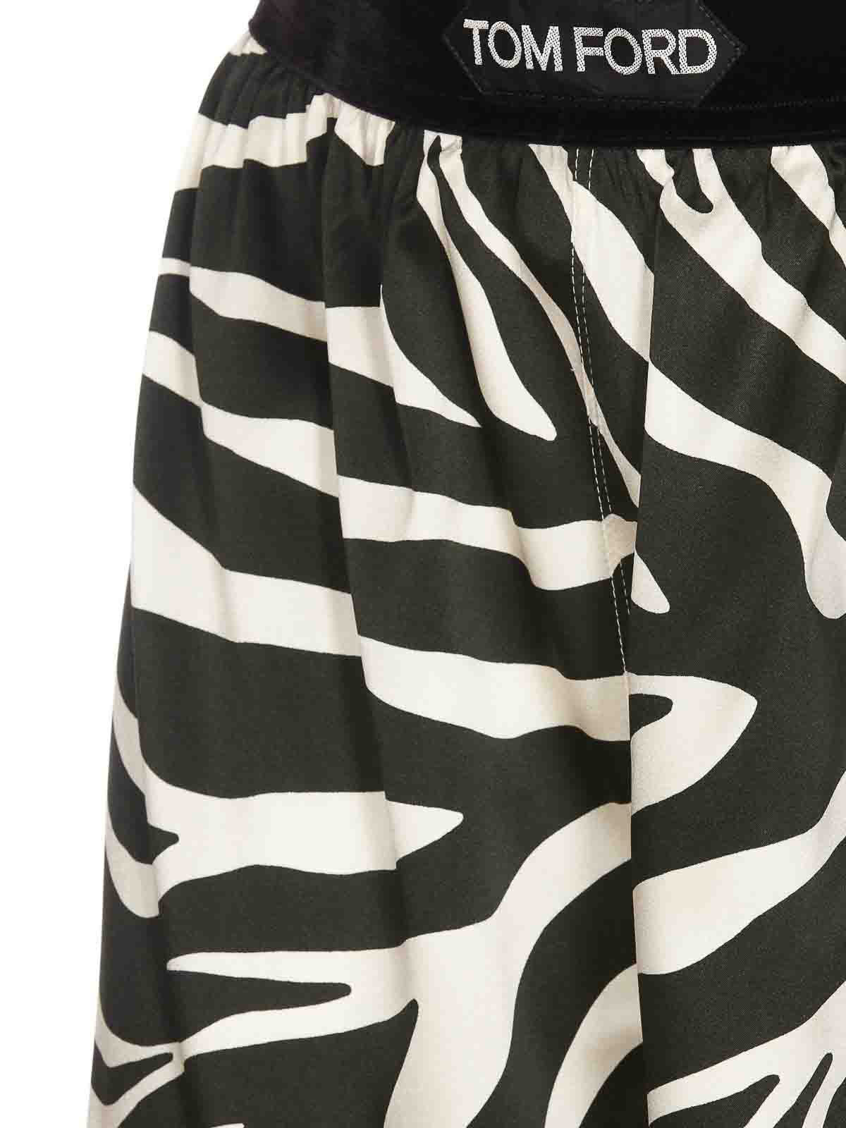 Shop Tom Ford Zebra Print Shorts In Black