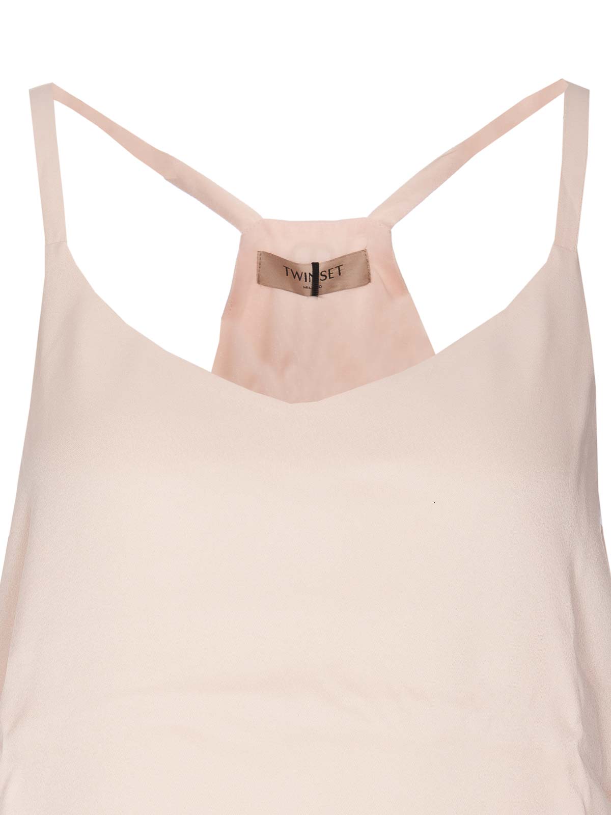 Shop Twinset Cupcake Pink Tank Top Back Logo In Nude & Neutrals