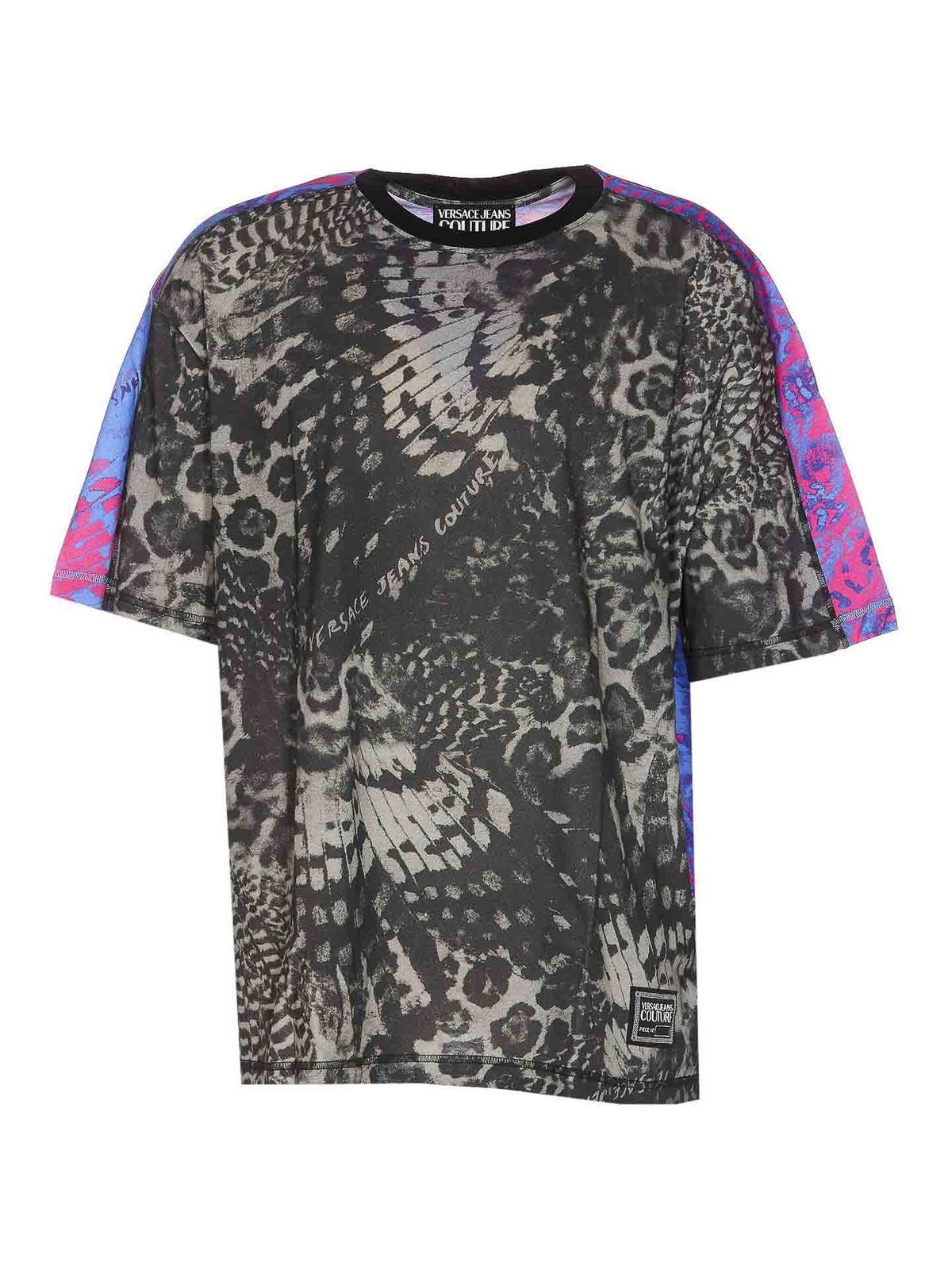 Shop Versace Jeans Couture Animalier T-shirt In Black