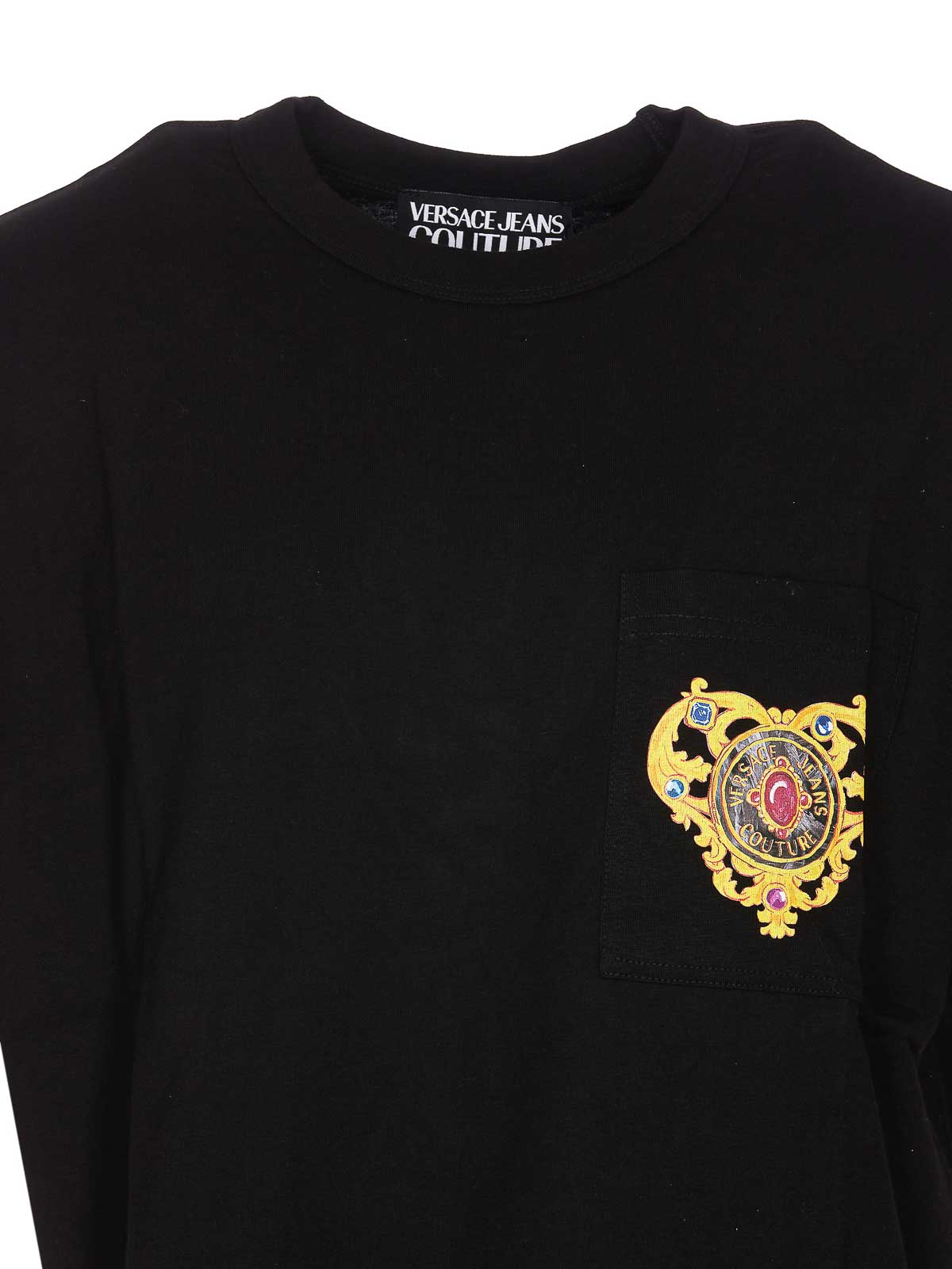 Shop Versace Jeans Couture Heart Couture T-shirt In Black