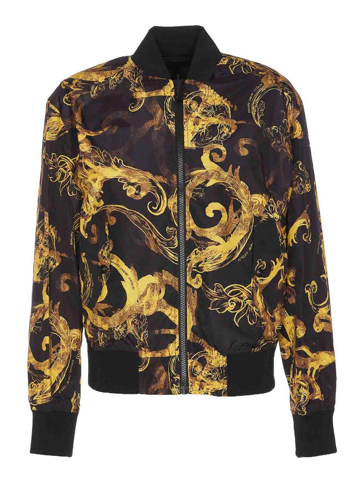 Shop Versace Jeans Couture Reversible Watercolour Couture Jacket In Blue