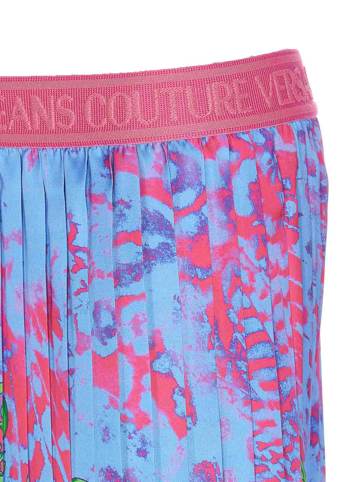 Shop Versace Jeans Couture Animalier Skirt In Multicolour