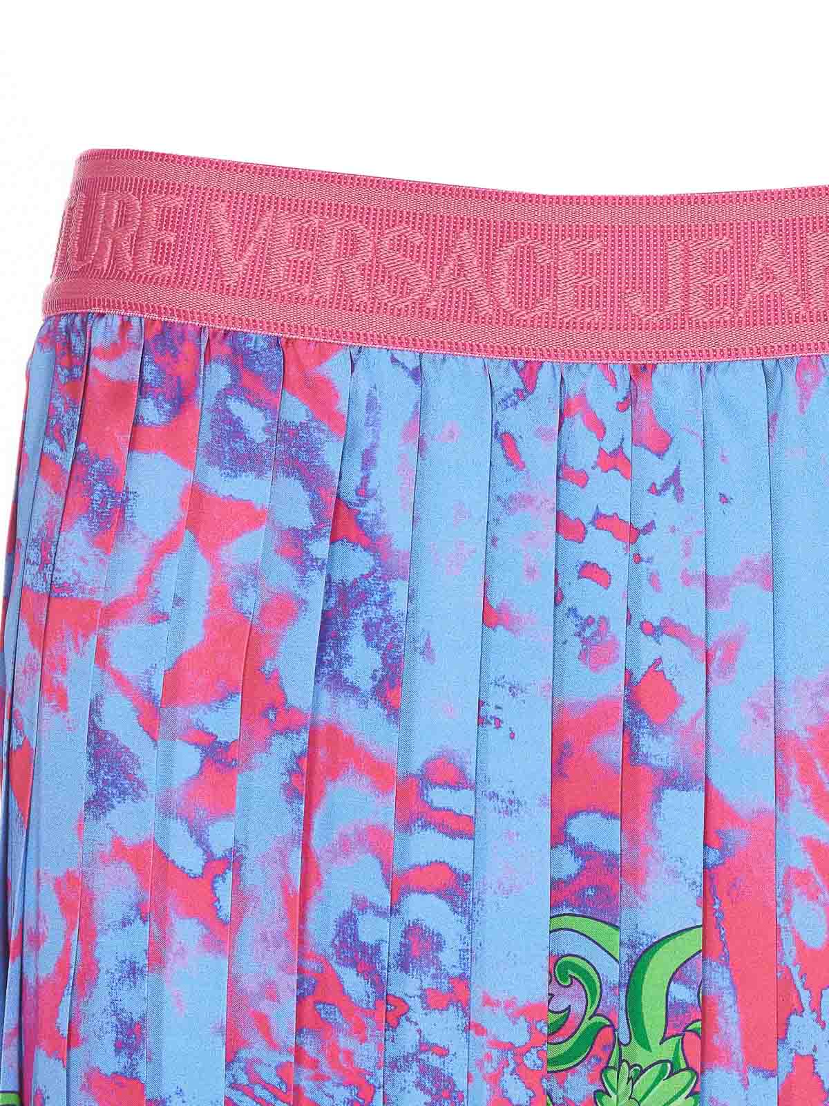 Shop Versace Jeans Couture Falda Semilarga - Multicolor In Multicolour