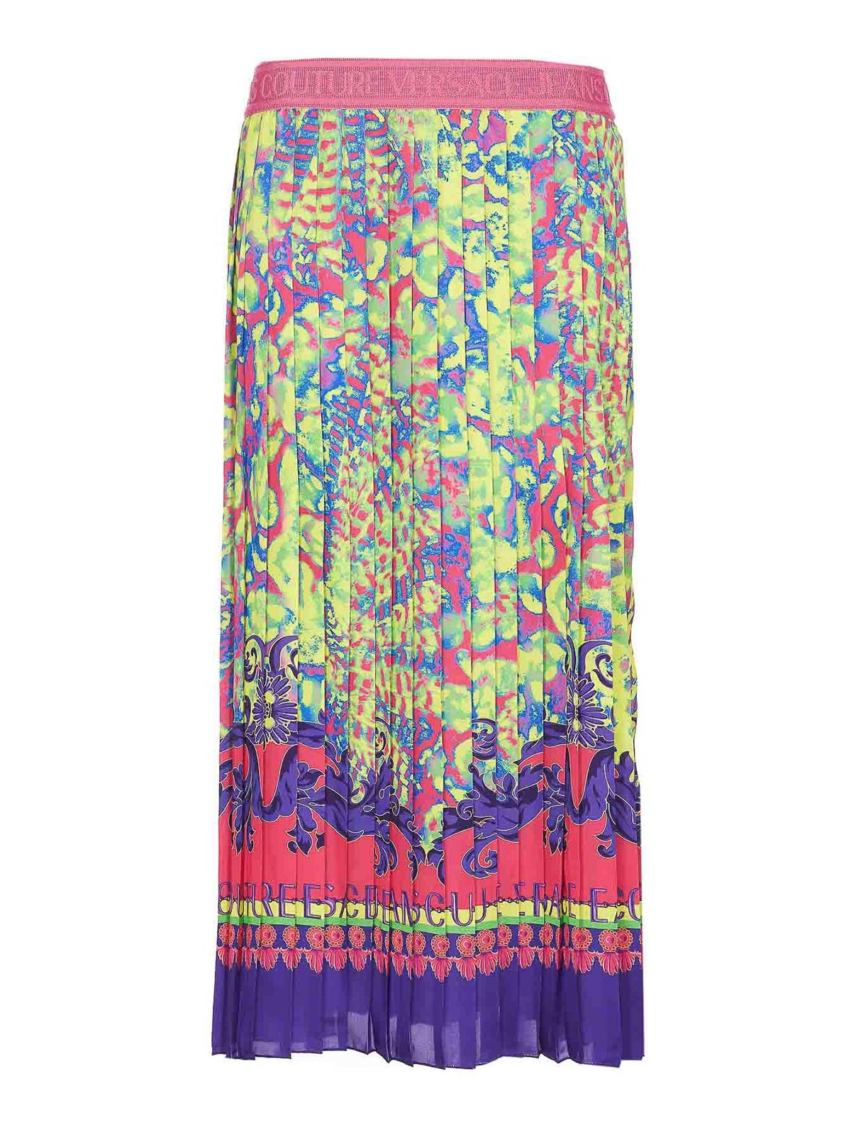Shop Versace Jeans Couture Animalier Skirt In Multicolour