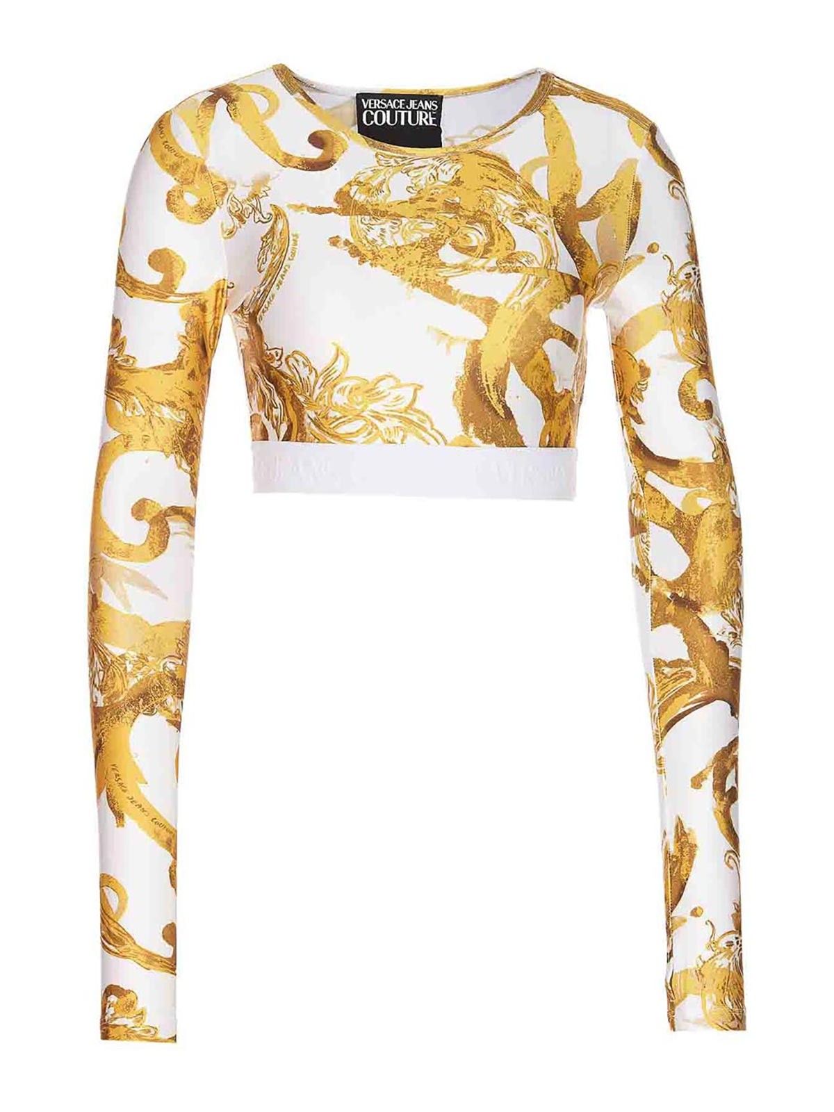 Versace Jeans Couture Watercolour Couture Top In Blue