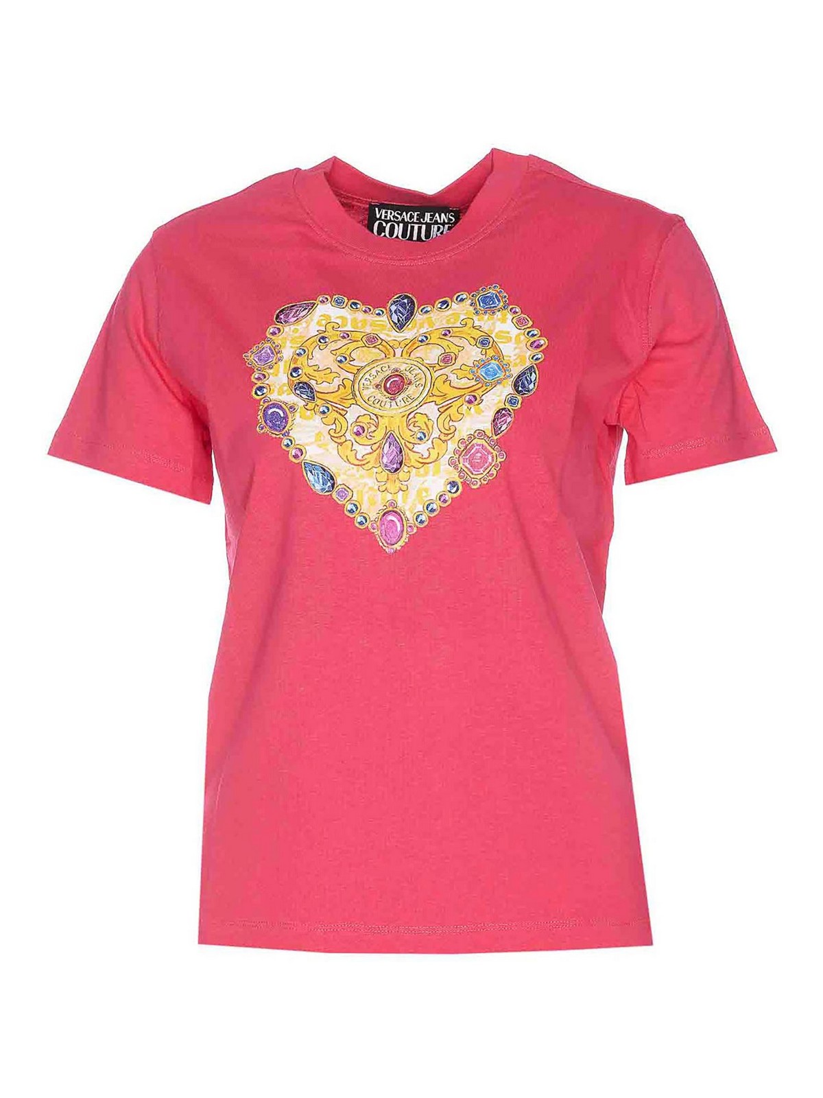 Shop Versace Jeans Couture Heart Couture T-shirt In Multicolour
