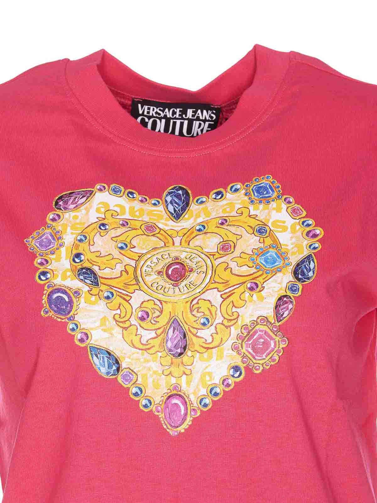 Shop Versace Jeans Couture Heart Couture T-shirt In Multicolour