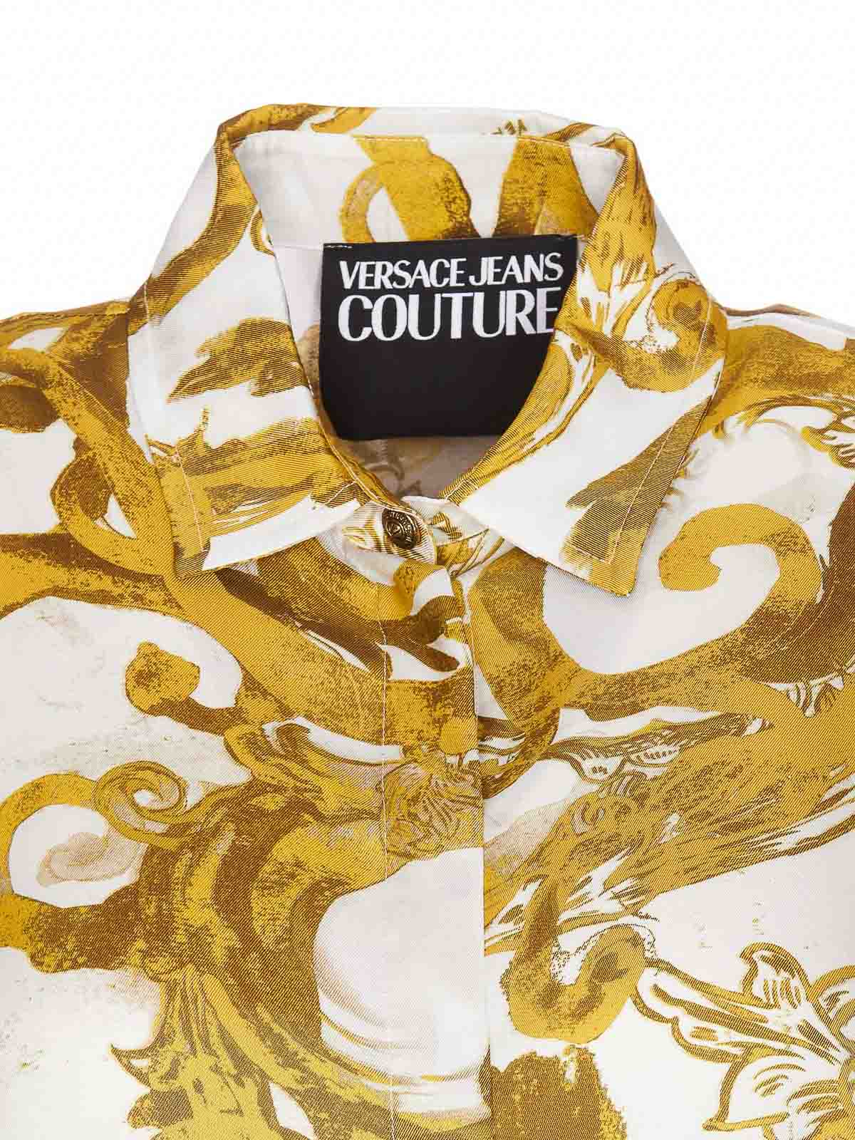 Shop Versace Jeans Couture Watercolour Couture Shirt In Blue