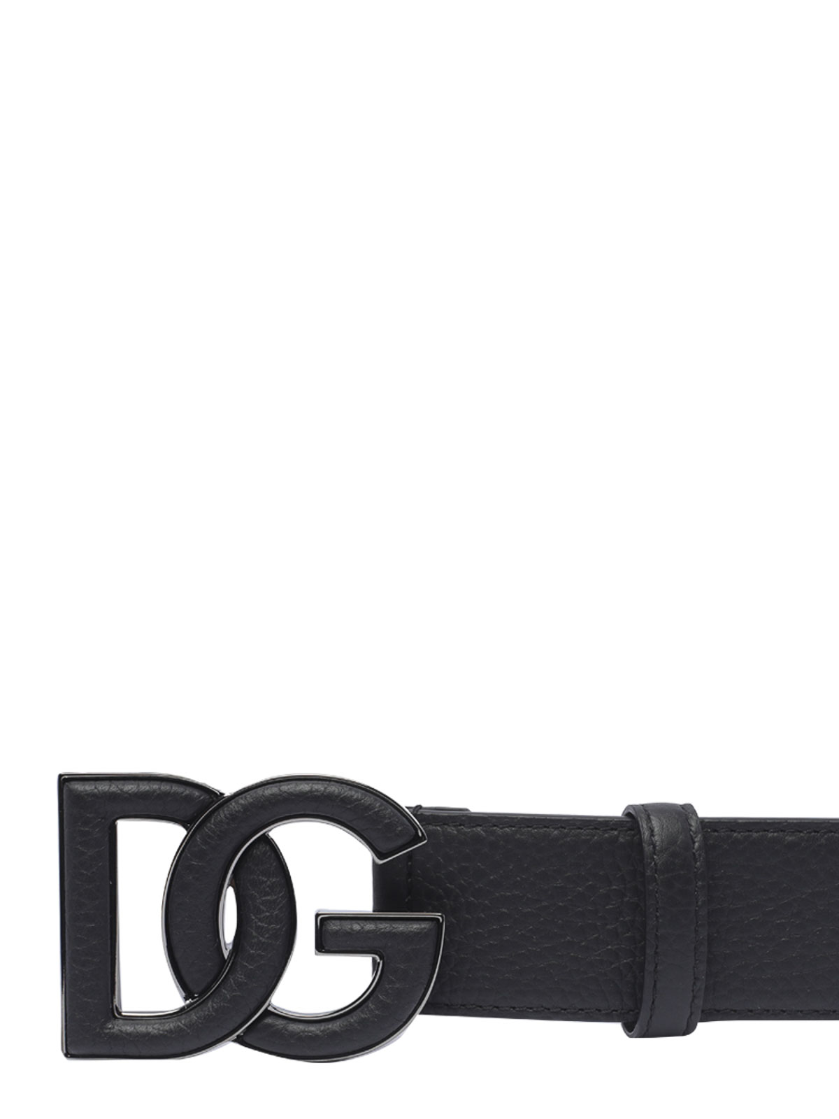 Shop Dolce & Gabbana Black Dg Logo Belt Frontal Buckle Logo