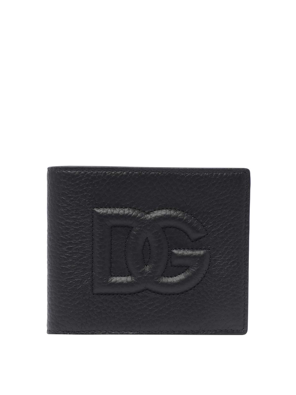 Shop Dolce & Gabbana Black Dg Logo Wallet With Tone-on-tone Logo