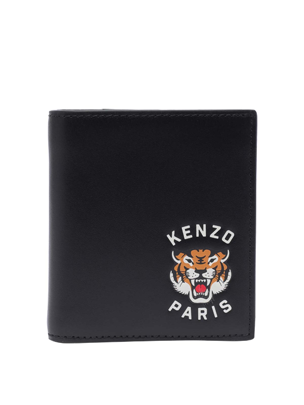Shop Kenzo Tiger Varsity Wallet In Black