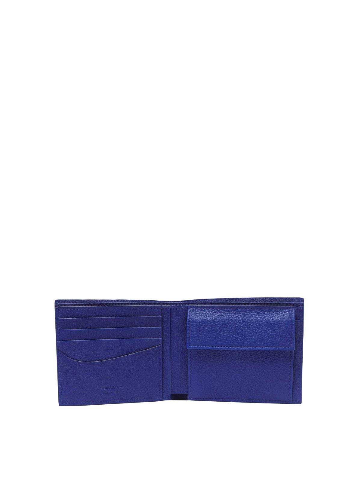 Shop Ferragamo Brown And Blue Cut Out Wallet