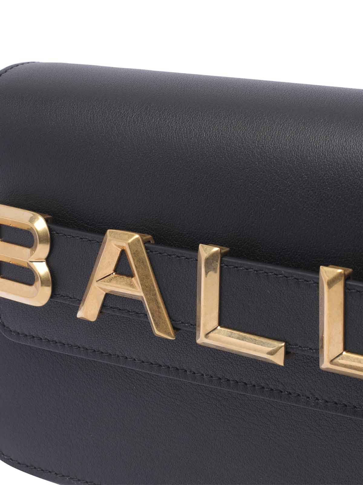 Shop Bally Logo Crossbody Bag In Black