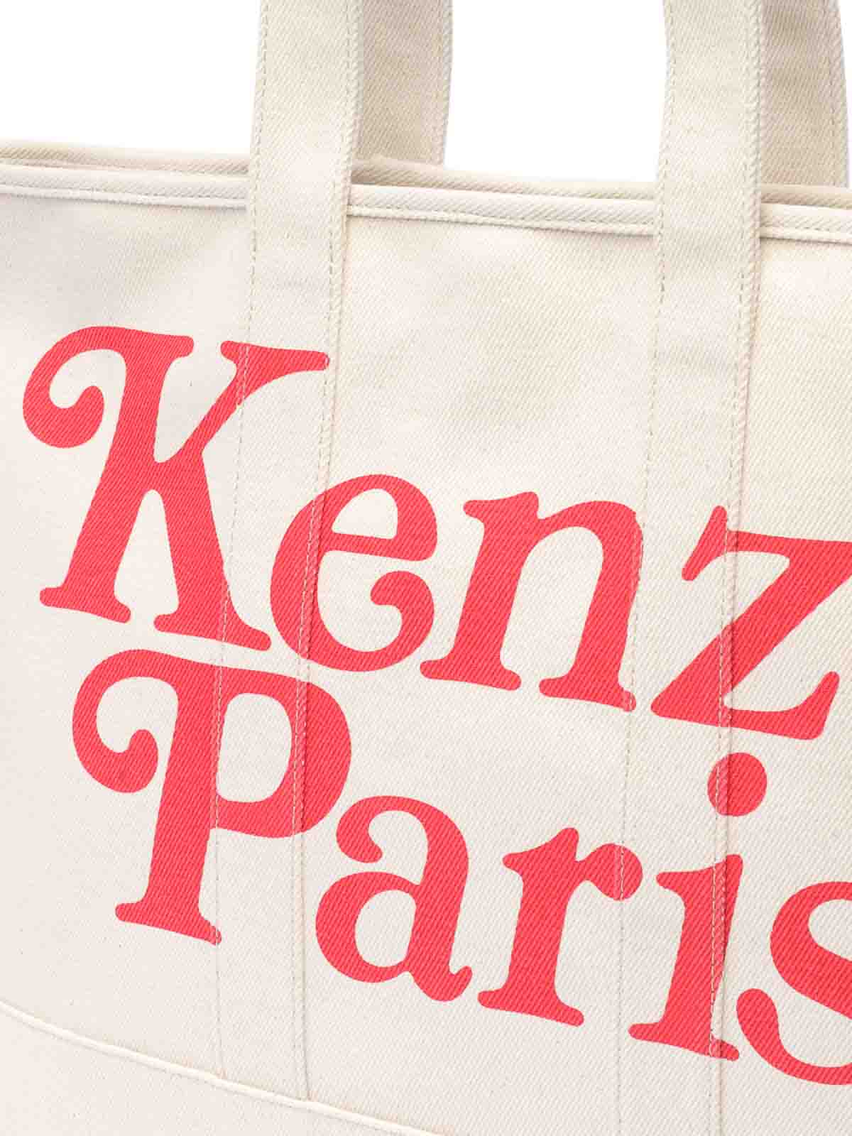 Shop Kenzo Paris Tote Bag In Beige
