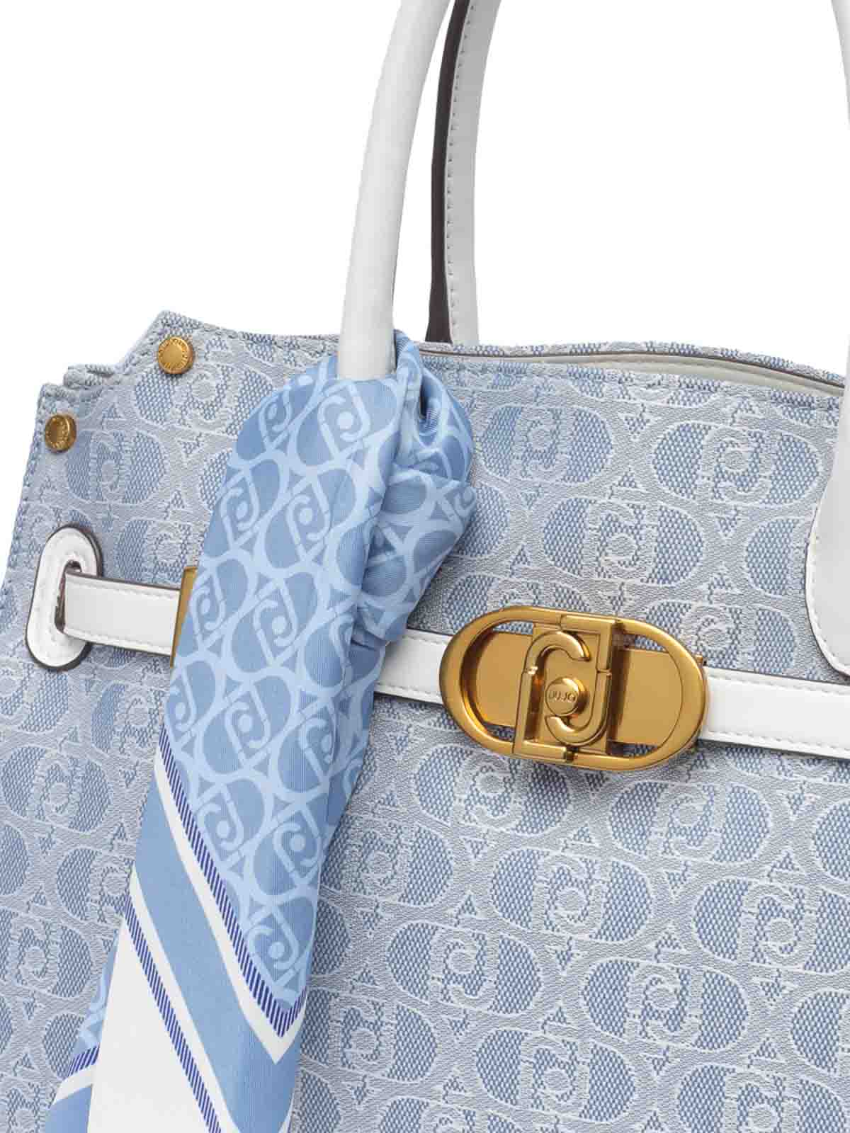 Shop Liu •jo Logo Satchel Bag In Blue