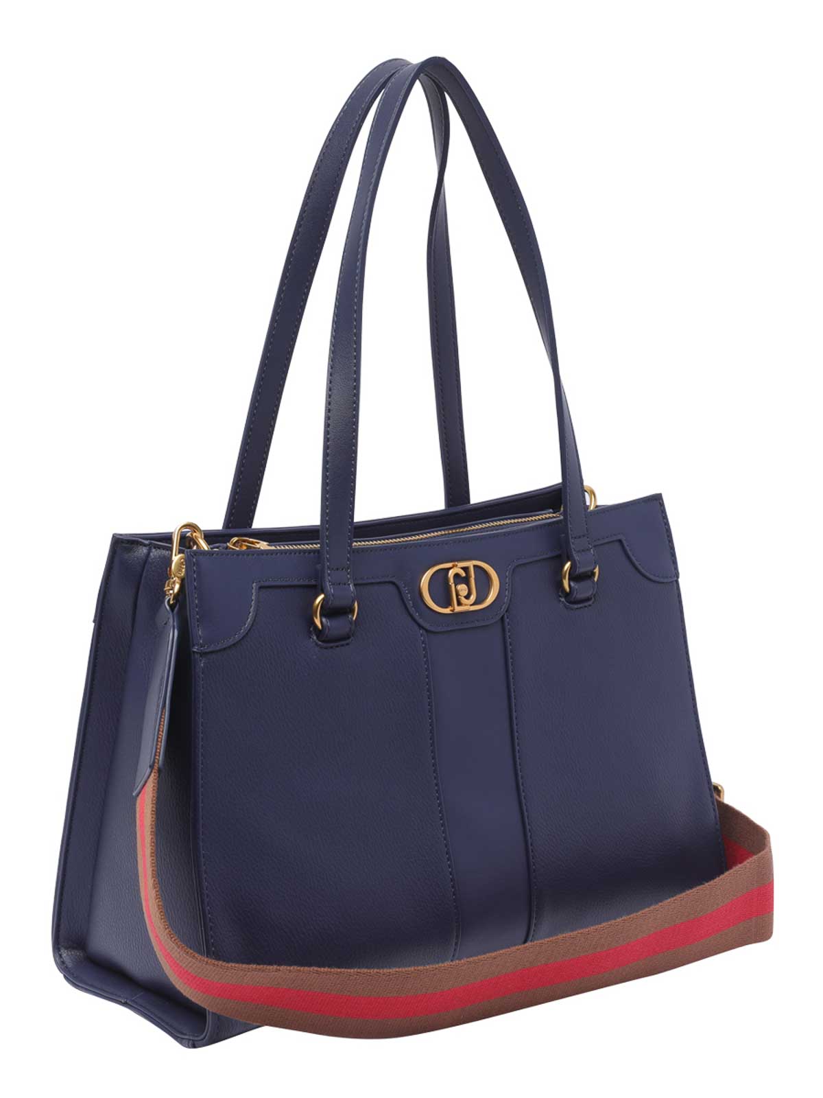Shop Liu •jo Logo Shoulder Bag In Blue