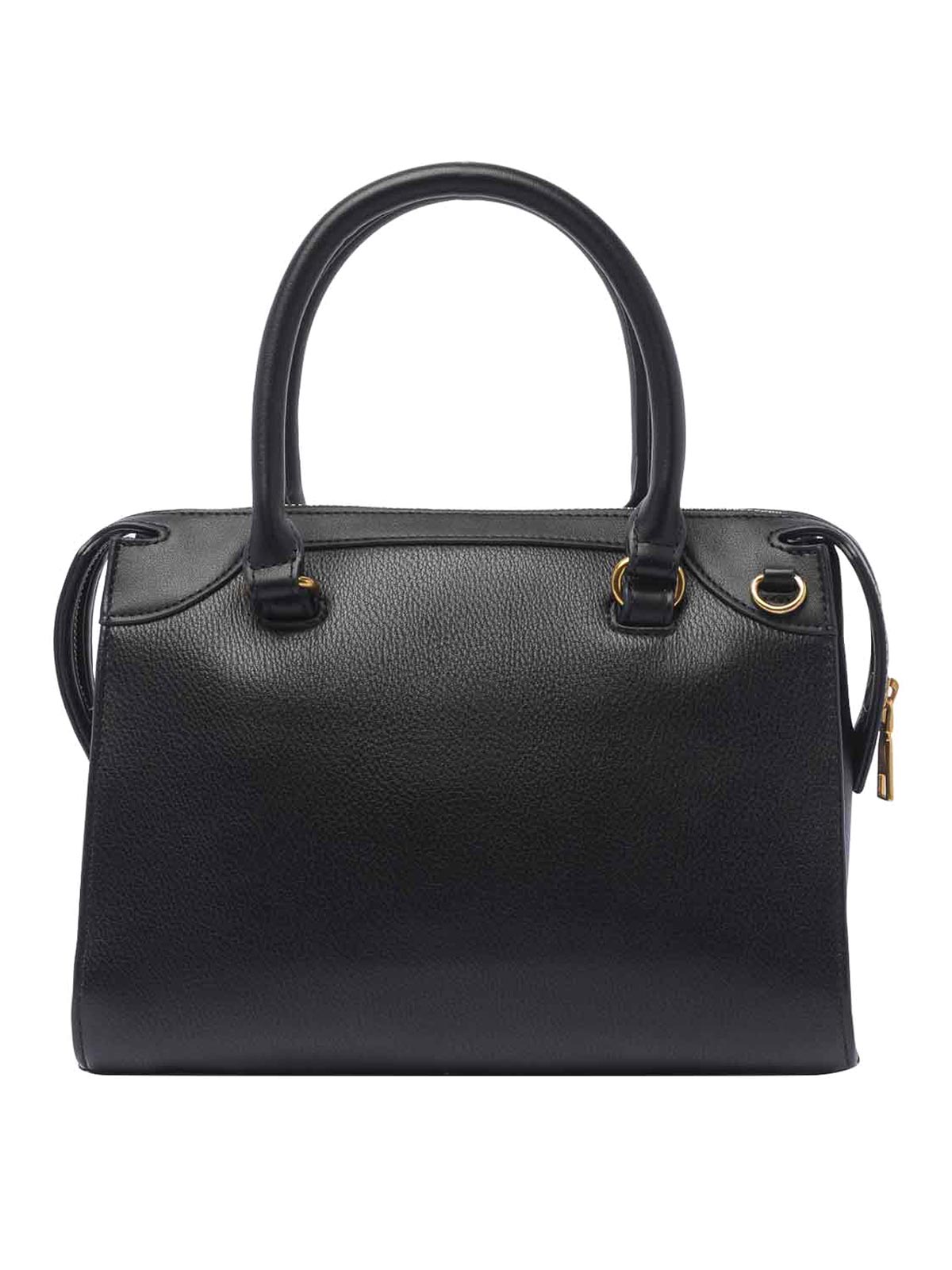 Shop Liu •jo Black Logo Handbag
