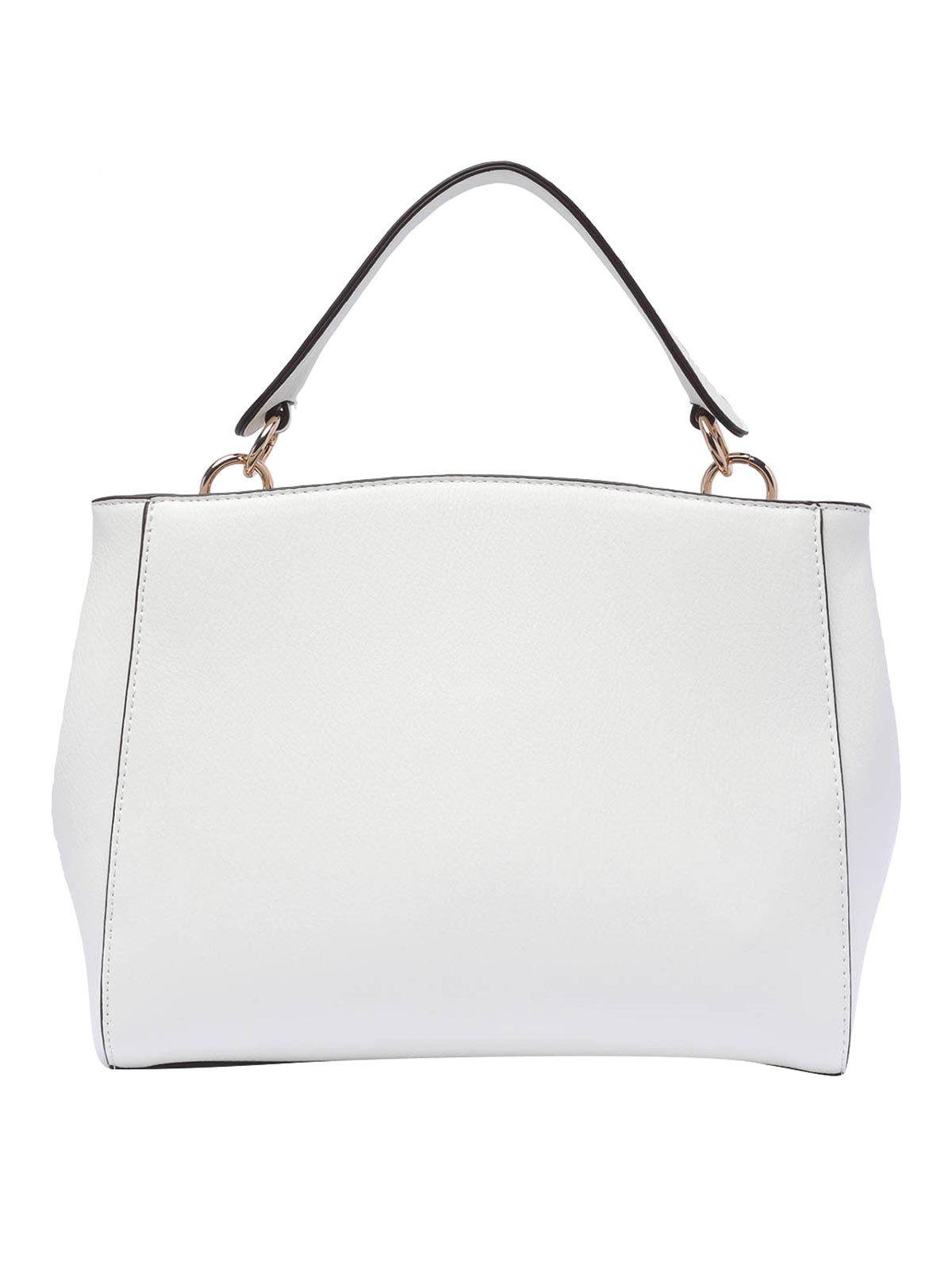 Shop Liu •jo White Logo Hand Bag Magnetic