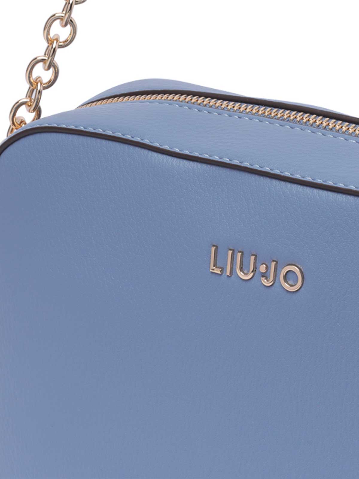 Shop Liu •jo Logo Shoulder Bag In Blue