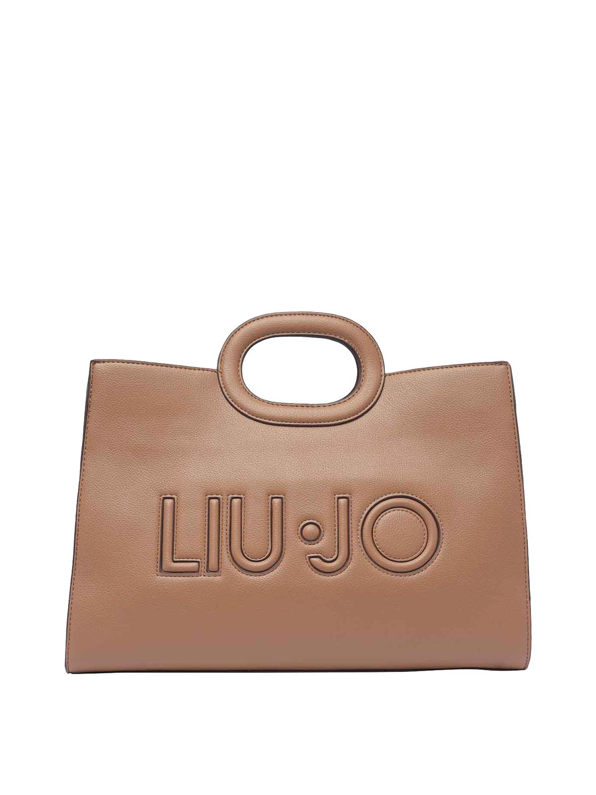 Shop Liu •jo Large Logo Tote Bag In Brown